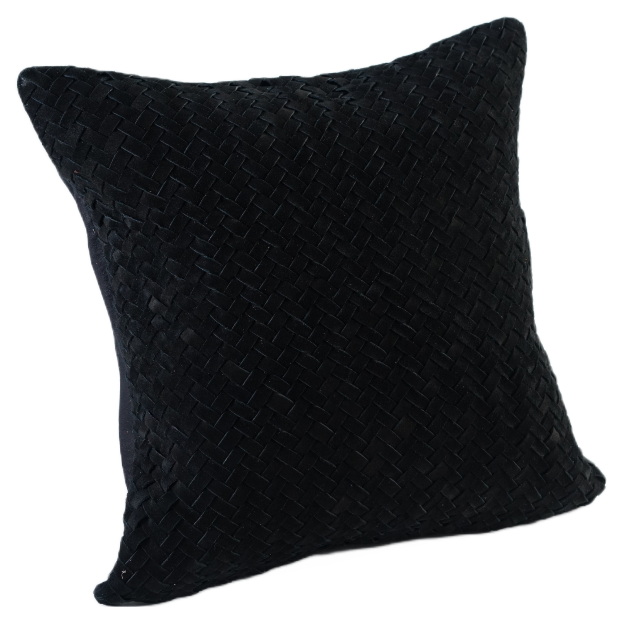 CHEVRON WEAVE SUEDE PILLOW BLACK 20" X 20" *Cover Only*