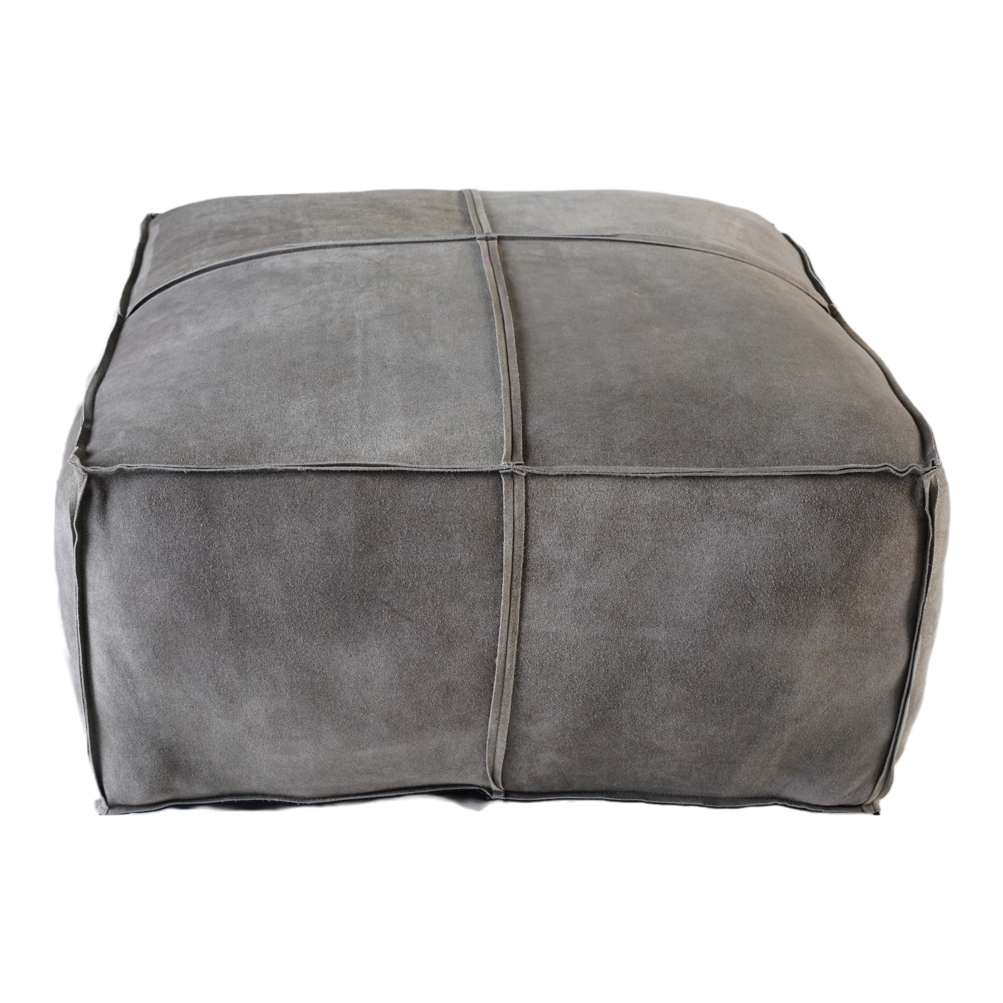 OPEN EDGE SUEDE POUF LIGHT GRAY 30" X 14"