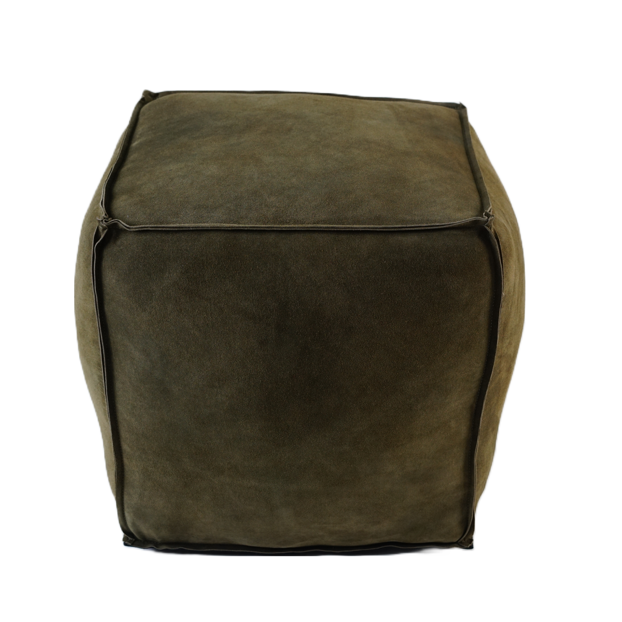 OPEN EDGE SUEDE POUF FOREST GREEN 18" X 18"