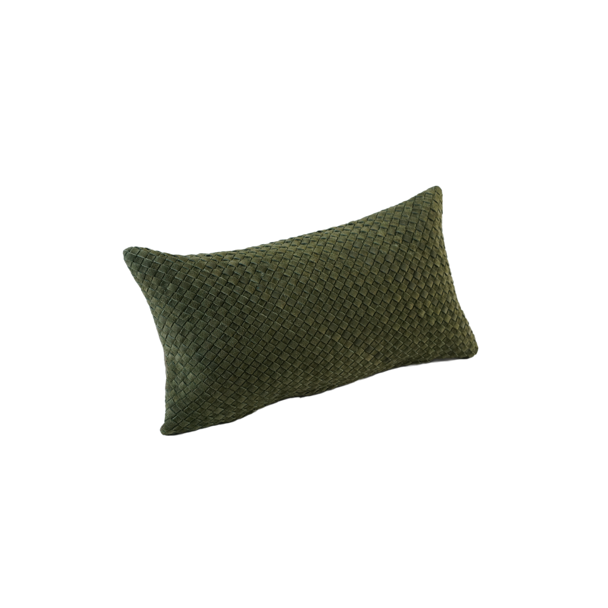 WAFFLE WEAVE SUEDE PILLOW OLIVE 22" X 12"