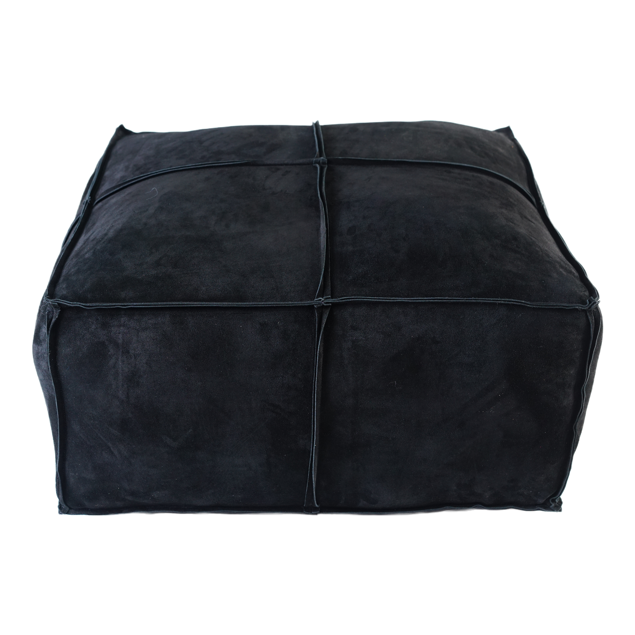 OPEN EDGE SUEDE POUF NAVY 30" X 14"