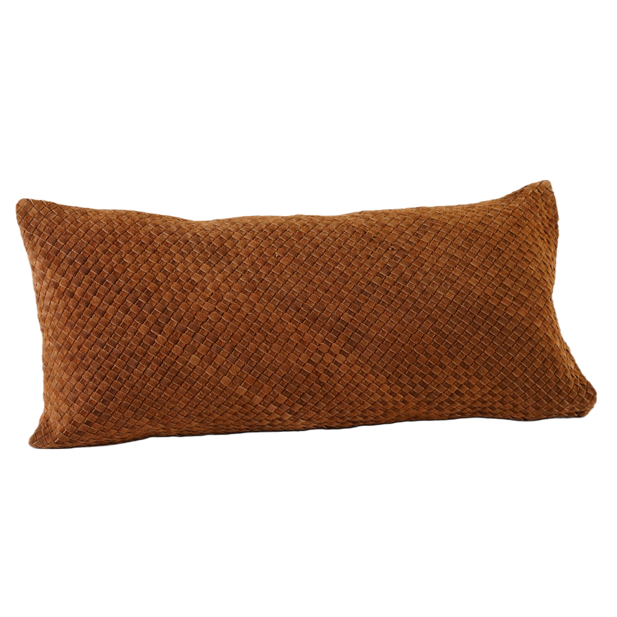 WAFFLE WEAVE SUEDE PILLOW CINNAMON 30" X 12"