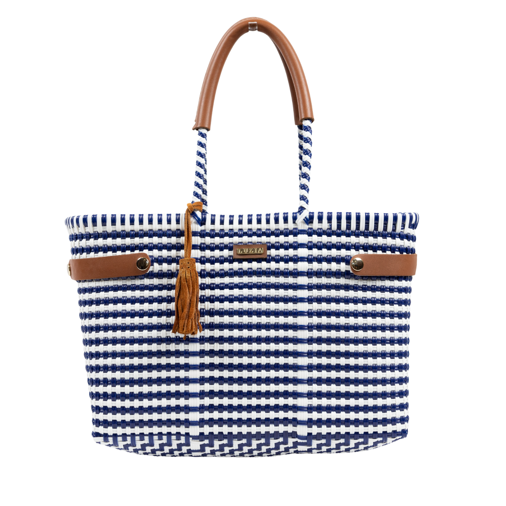 Open Basket Medium Lines Navy Blue White