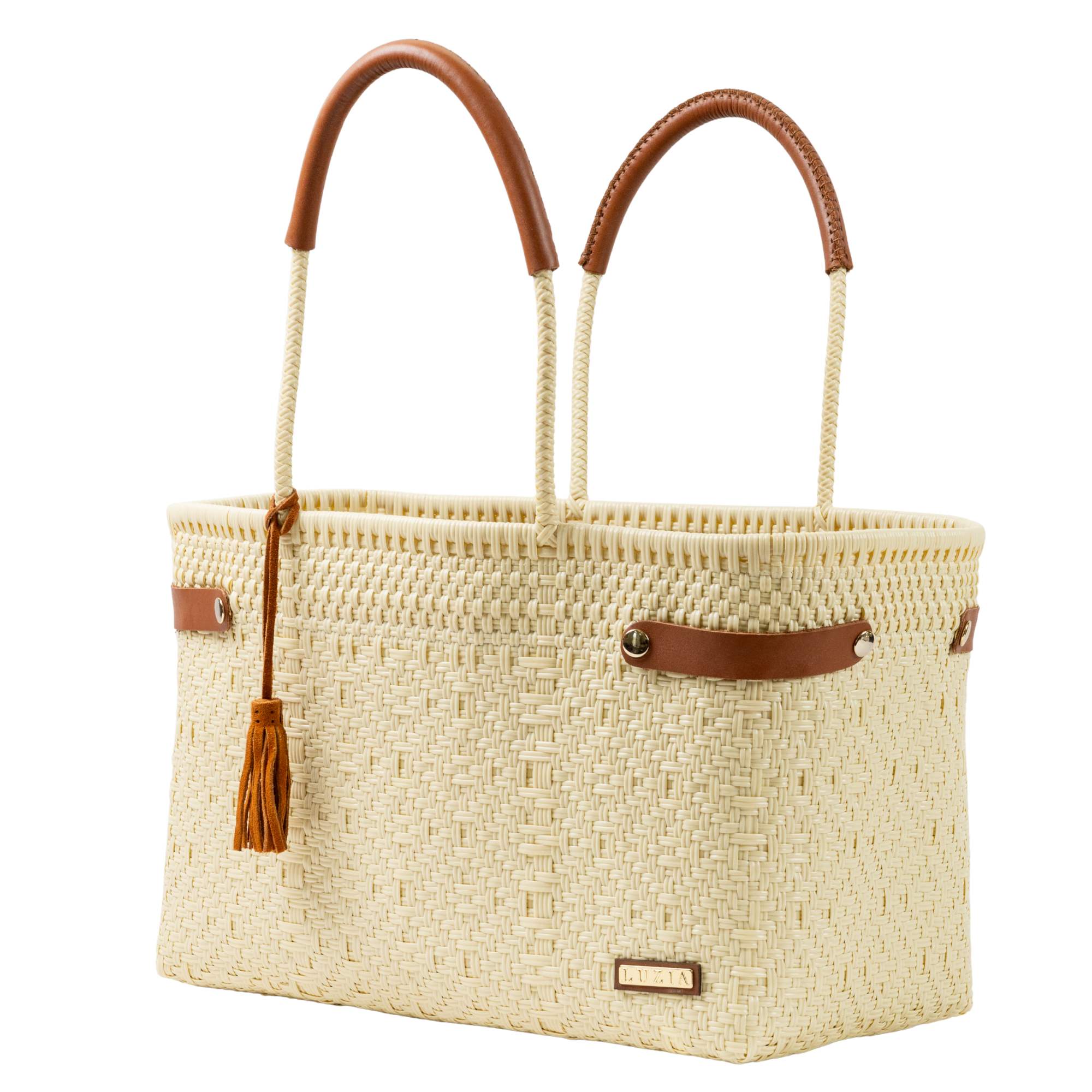 Open Basket Jumbo Braided Solid Beige