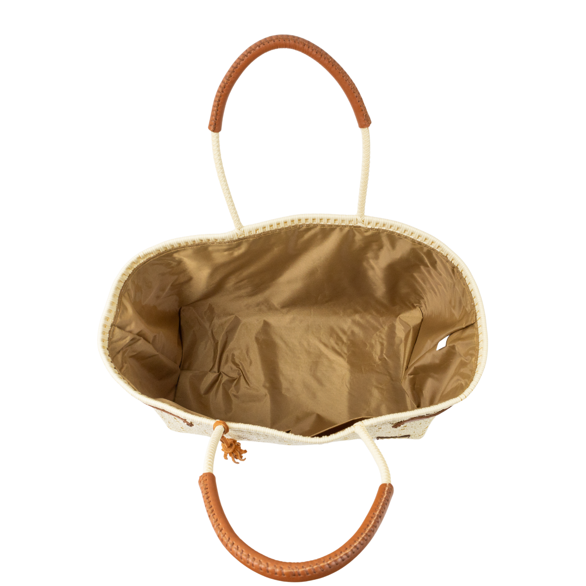 Open Basket Jumbo Braided Solid Beige