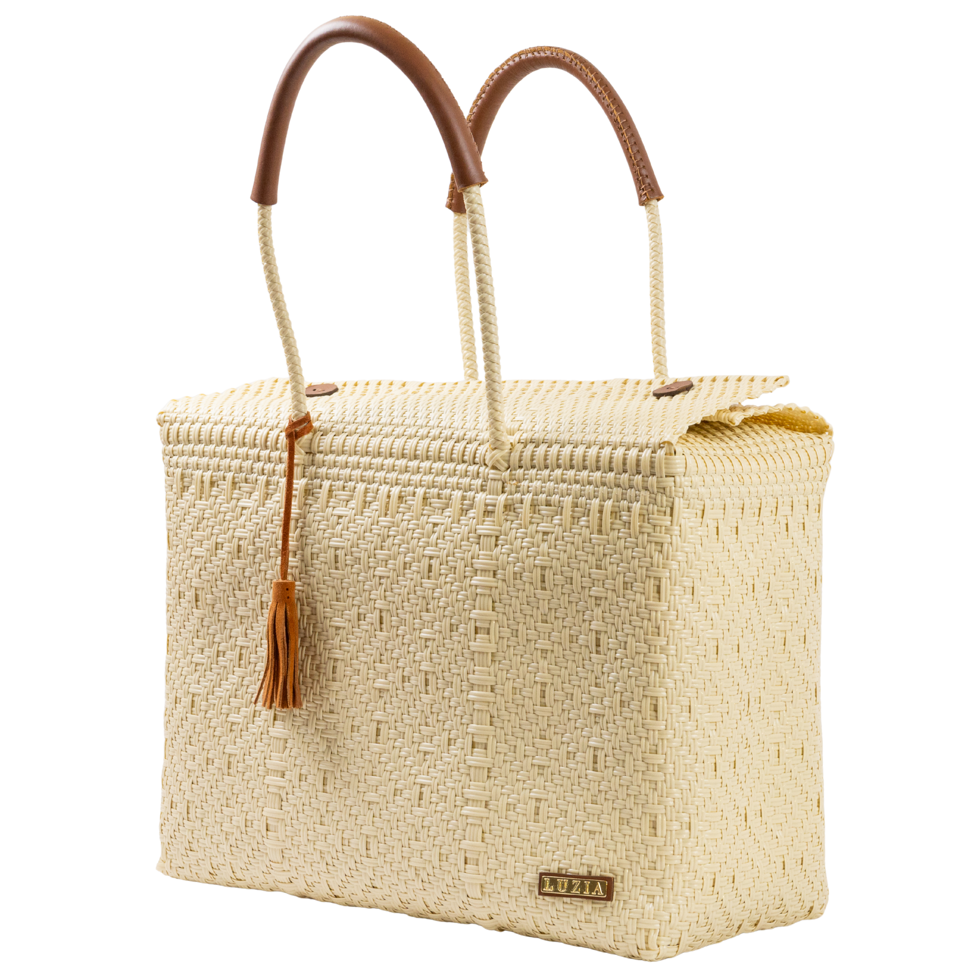 Closed Basket Jumbo Braided Solid Beige