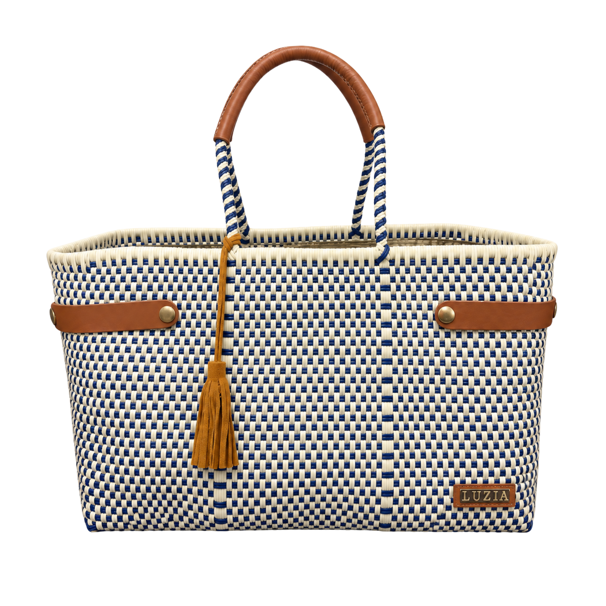 Open Basket Jumbo Checkers Navy Beige