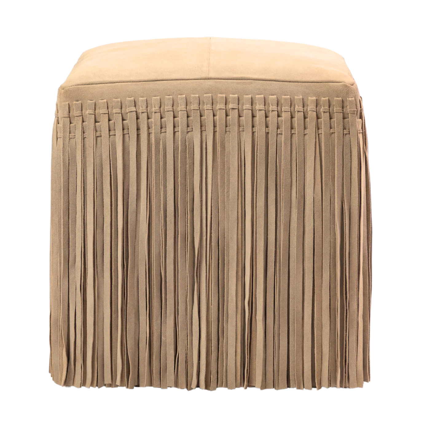 Ottoman Square Fringe Taupe