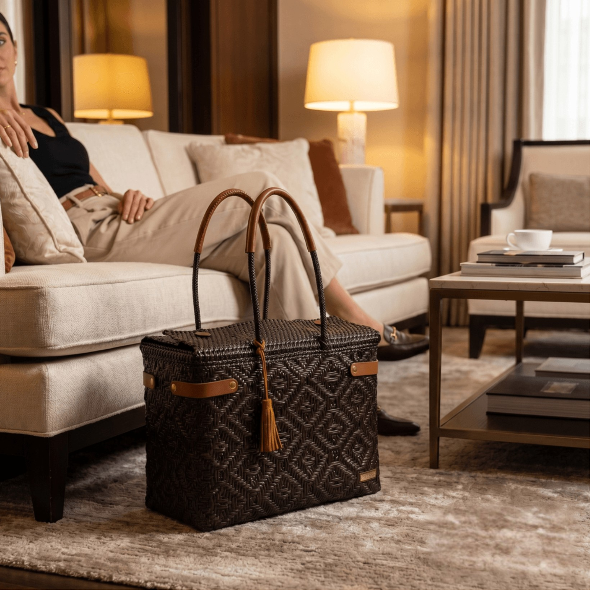 Closed Basket Jumbo Braided Solid Brown