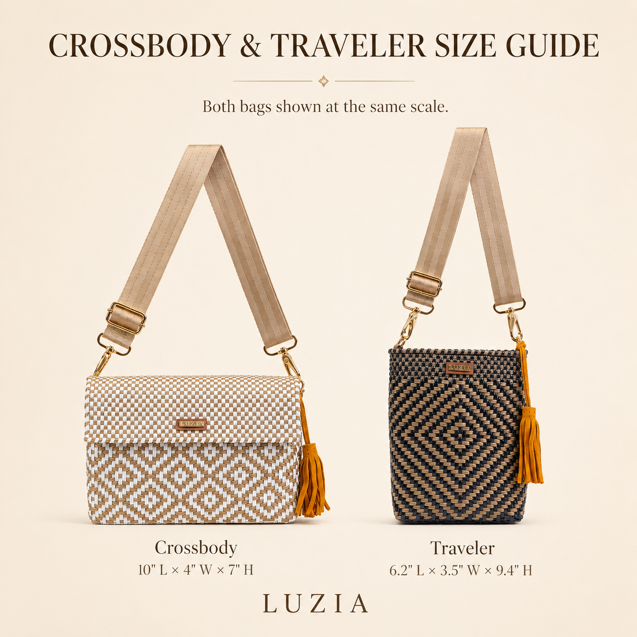 Crossbody Solid Multi-Diamond White