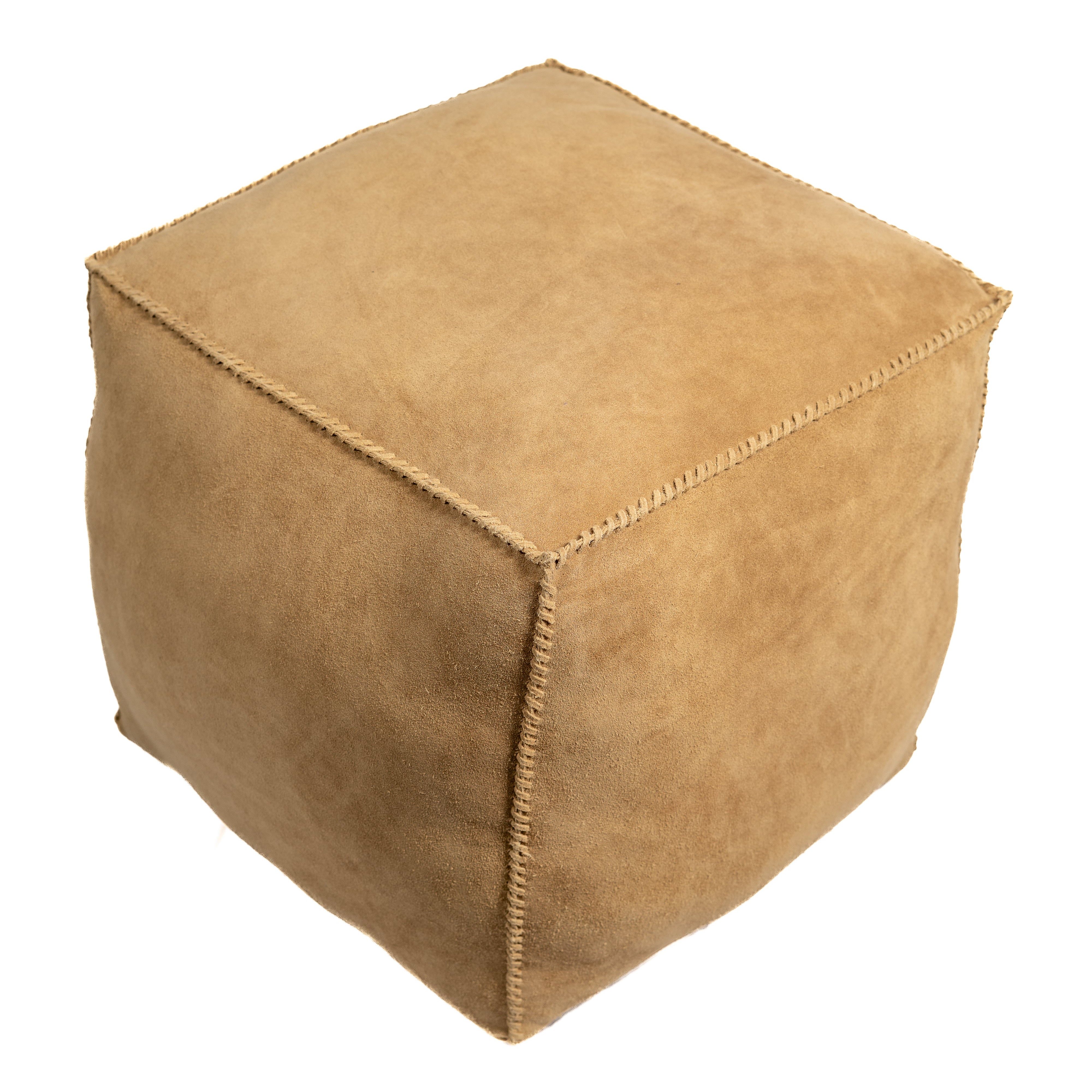Pouf Handstiched Camel