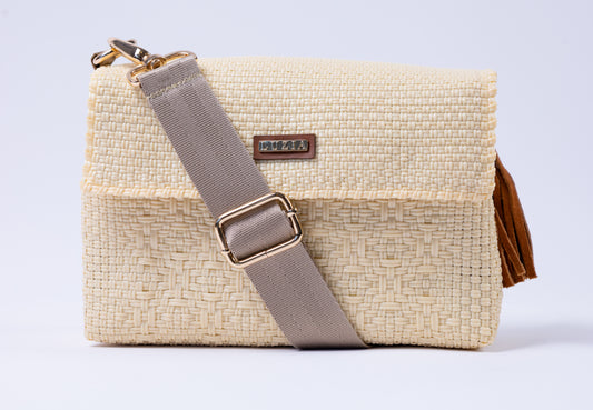 Crossbody Solid Multi-Diamond Beige