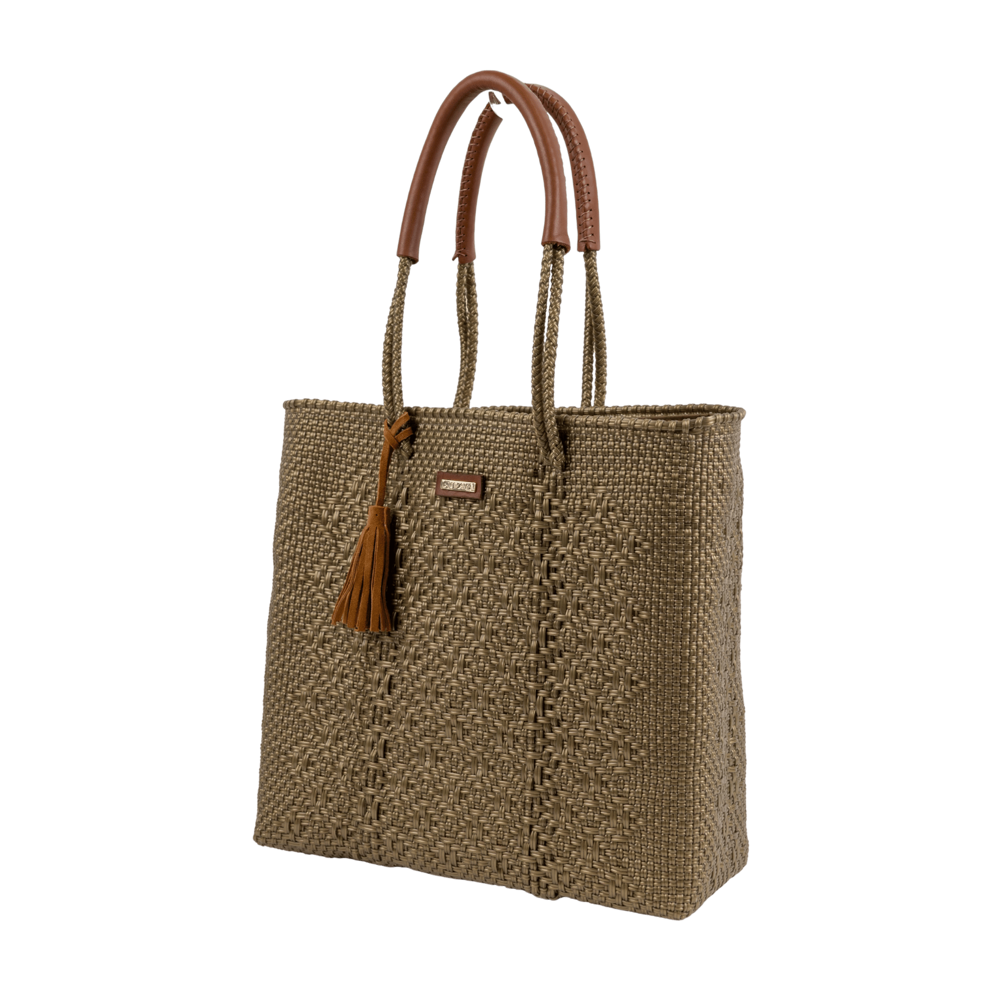 Shoulder Tote Solid Multi-Diamond Gold