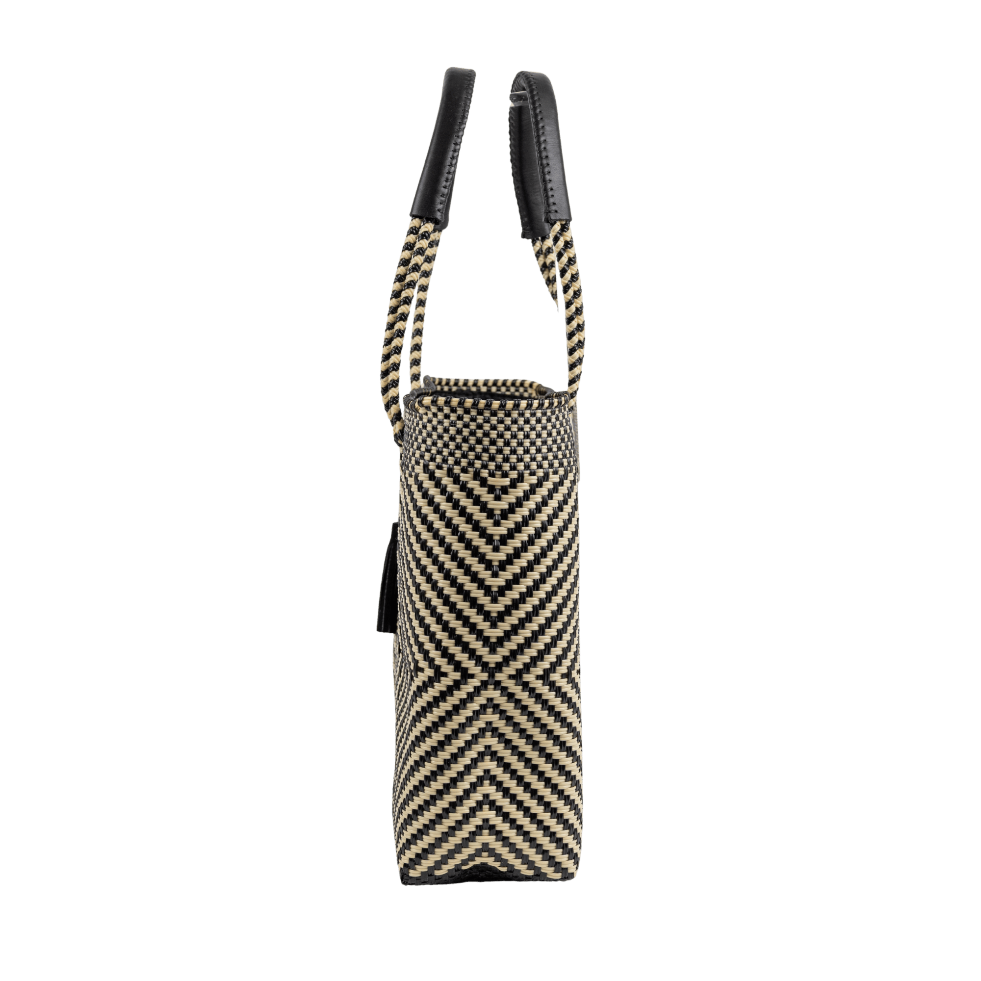 Shoulder Tote Diamond Black Beige
