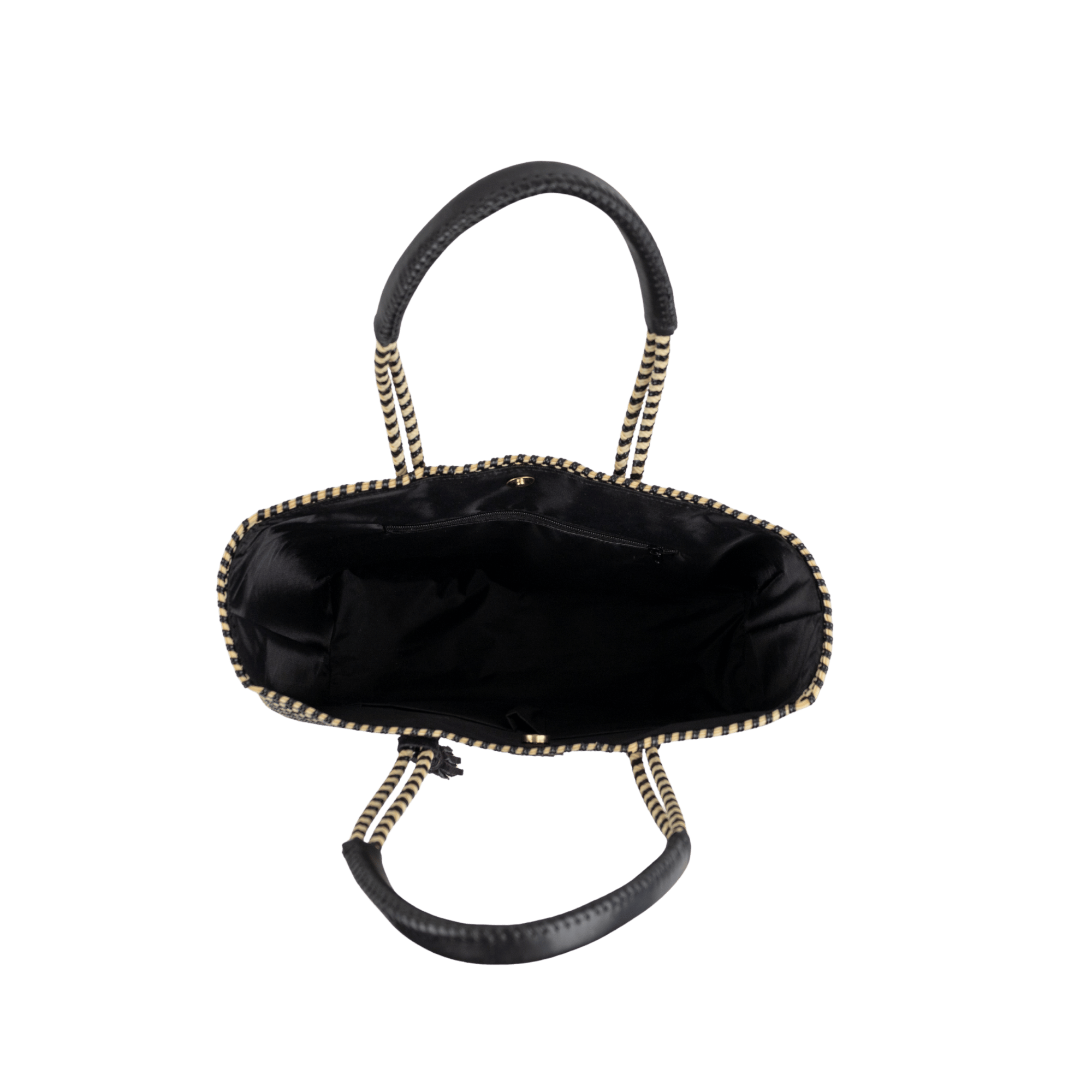 Shoulder Tote Diamond Black Beige