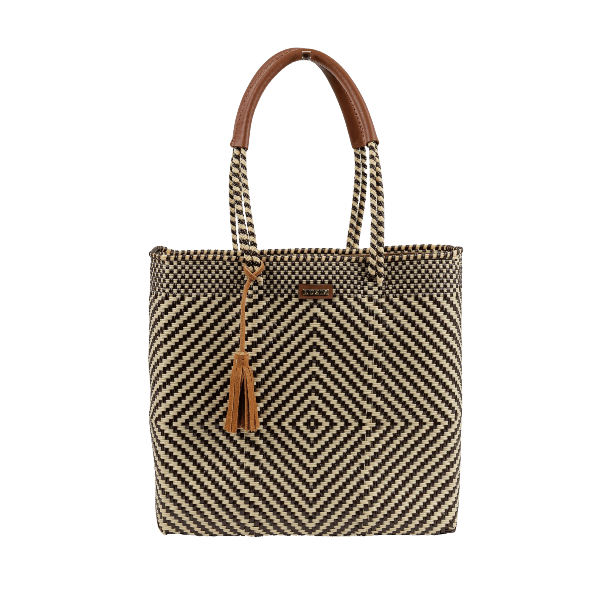 Shoulder Tote Diamond Brown Beige