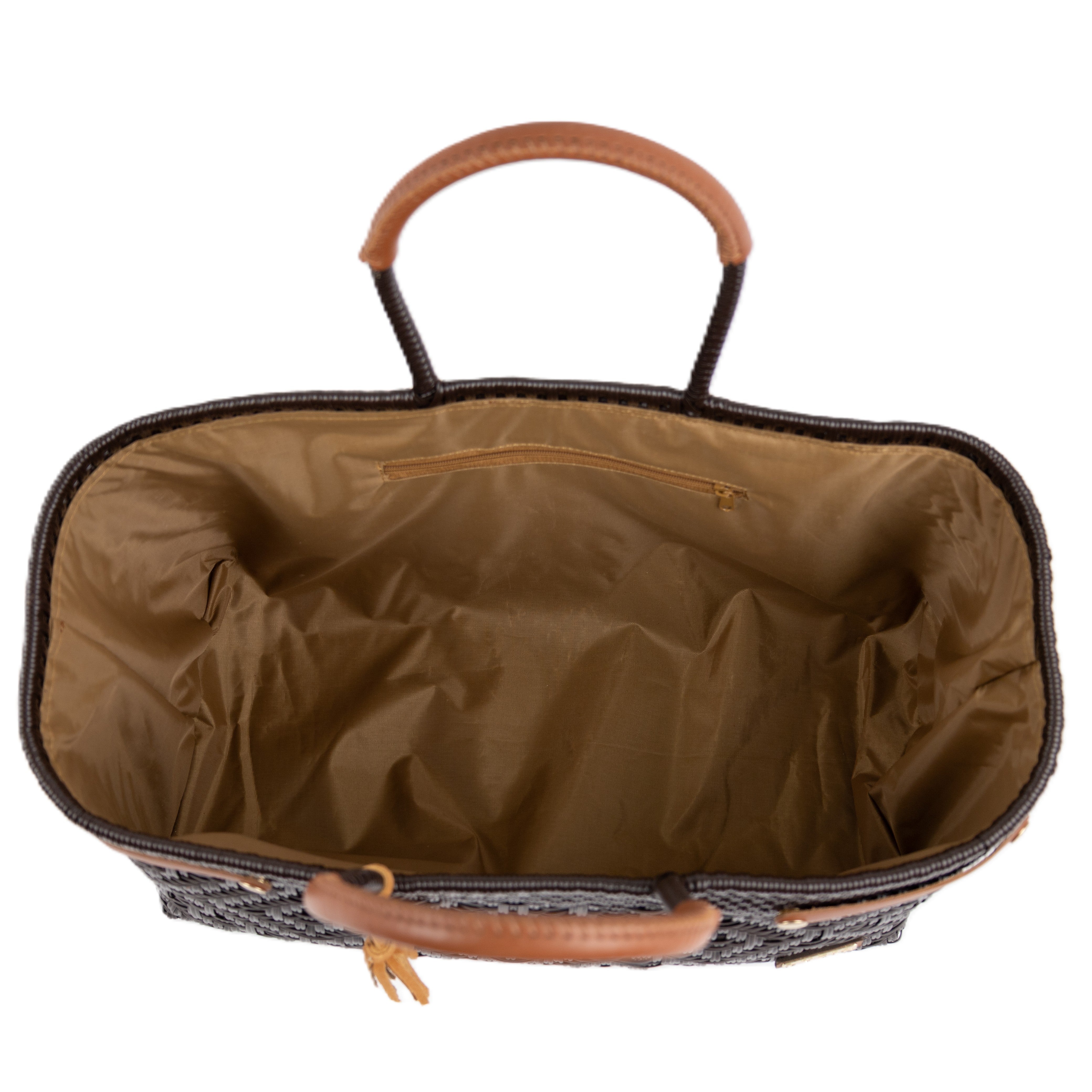 Open Basket Jumbo Braided Solid Brown