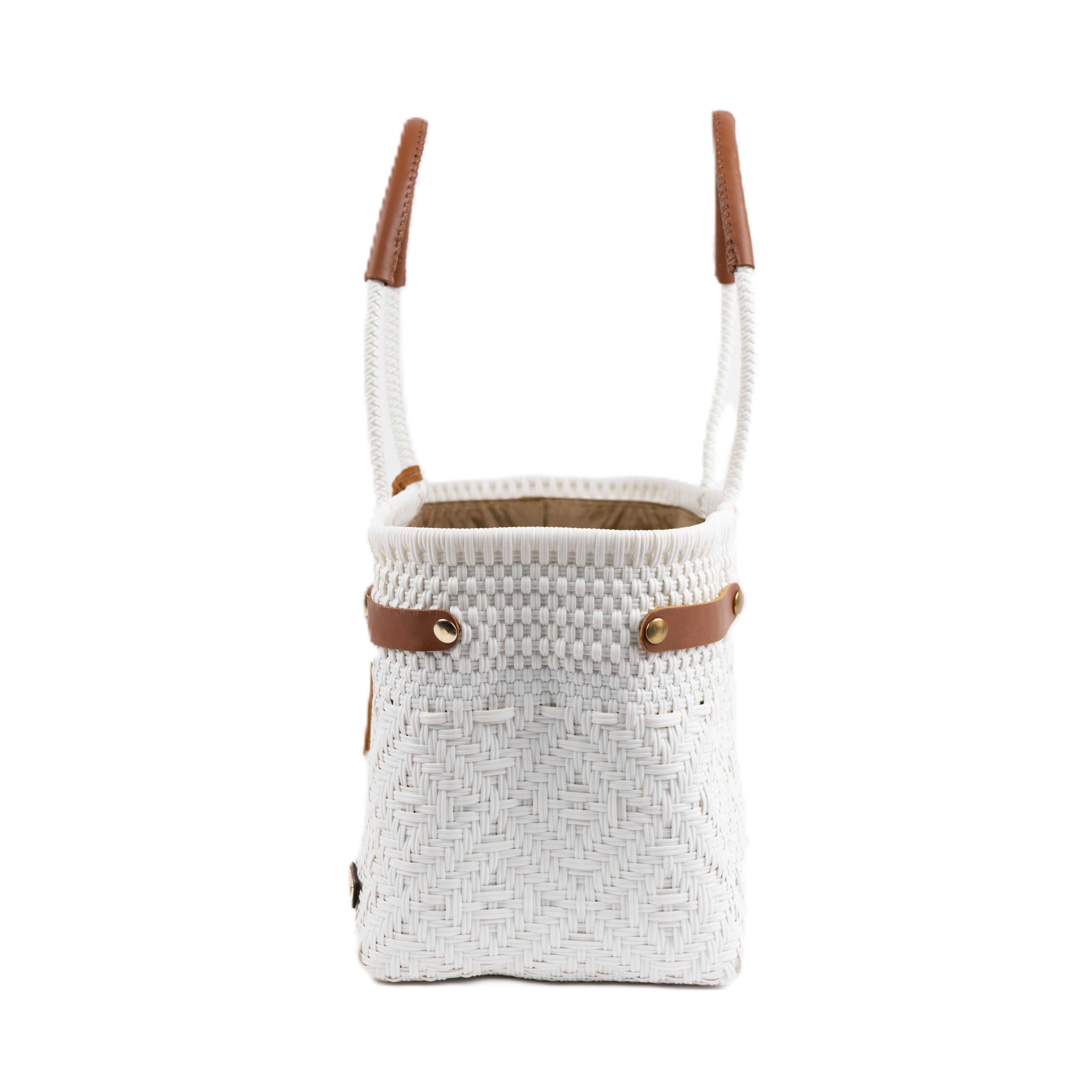 Open Basket Jumbo Braided Solid White
