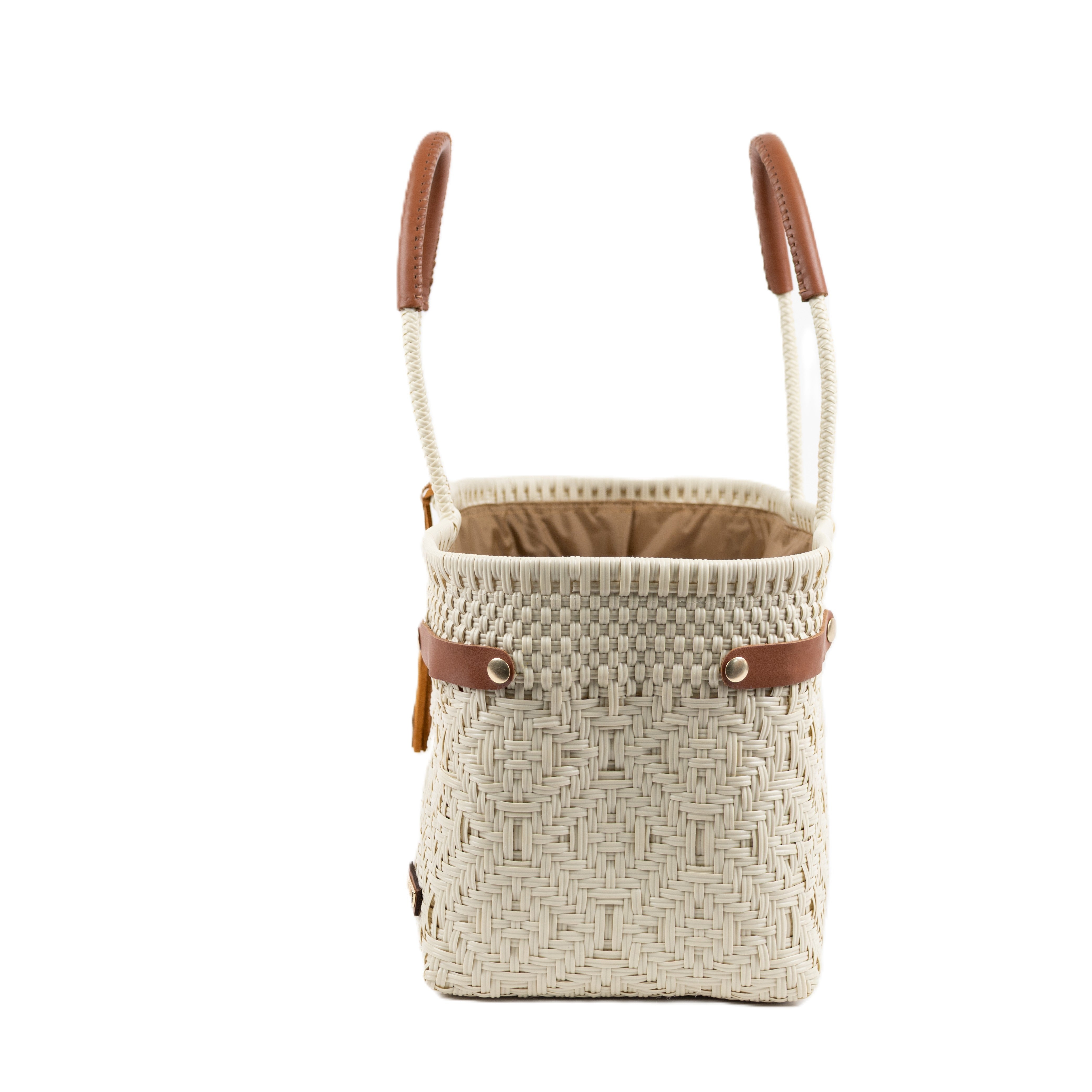 Open Basket Jumbo Braided Solid Beige