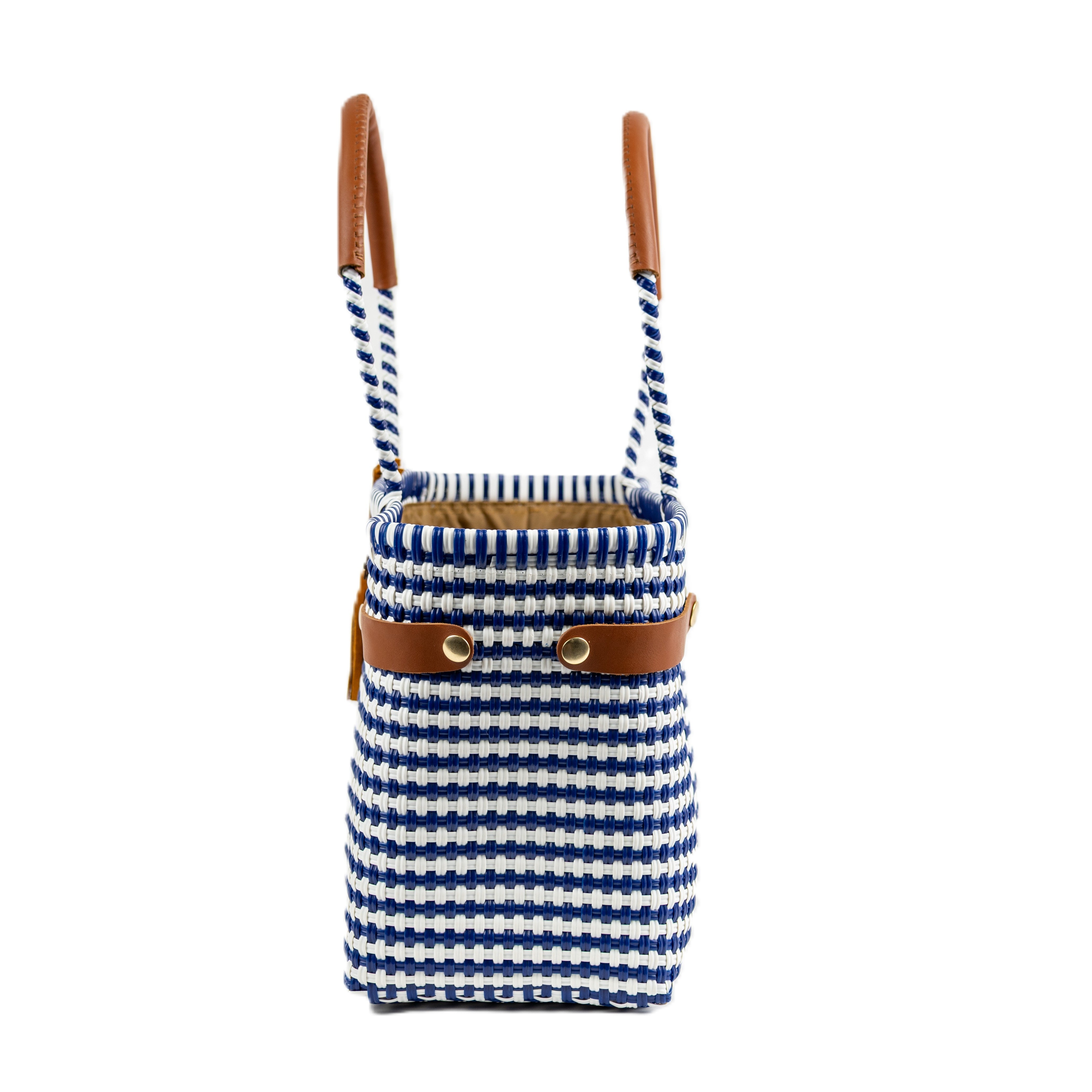 Open Basket Medium Lines Navy Blue White