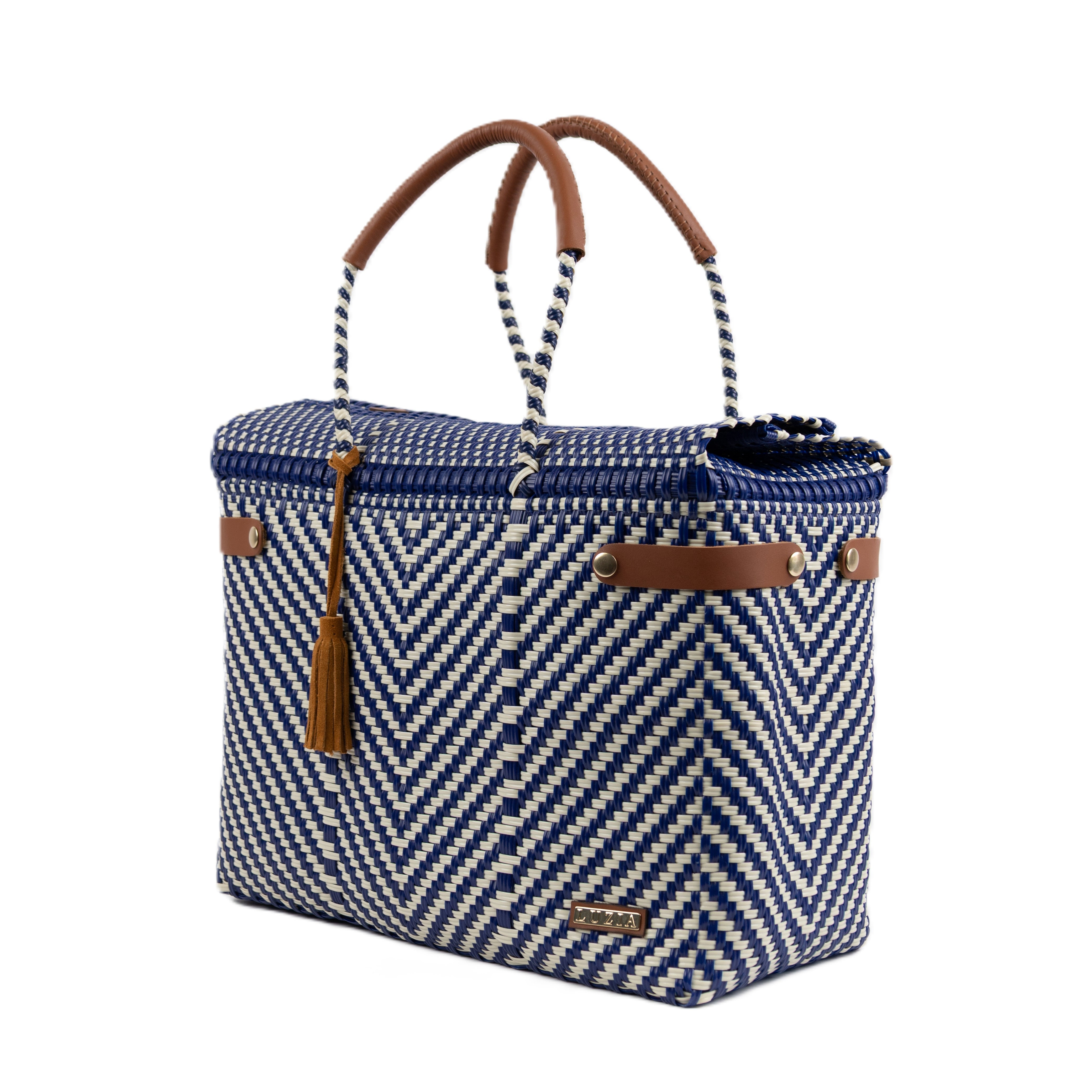 Closed Basket Jumbo Arrow Navy Blue Beige