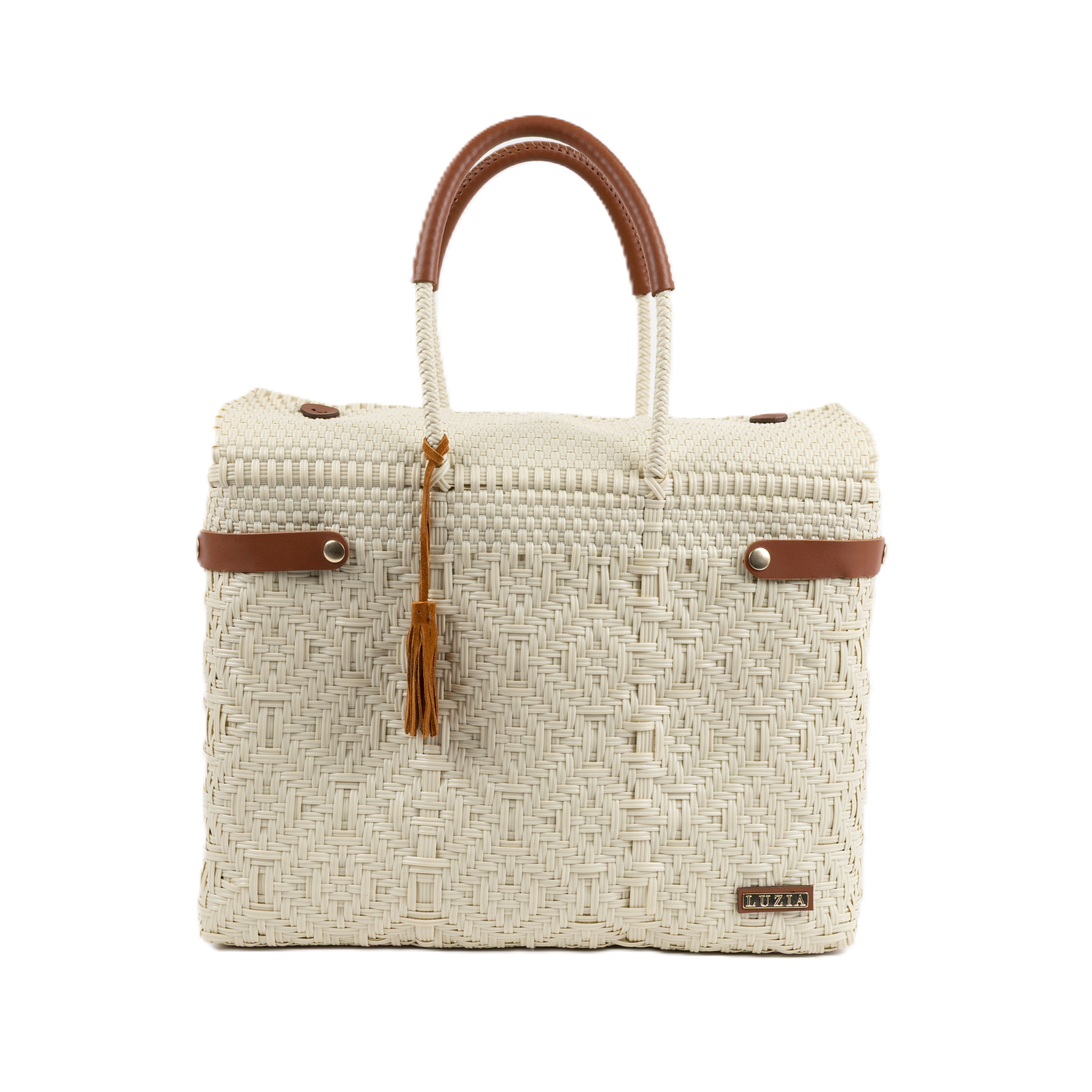 Closed Basket Jumbo Braided Solid Beige