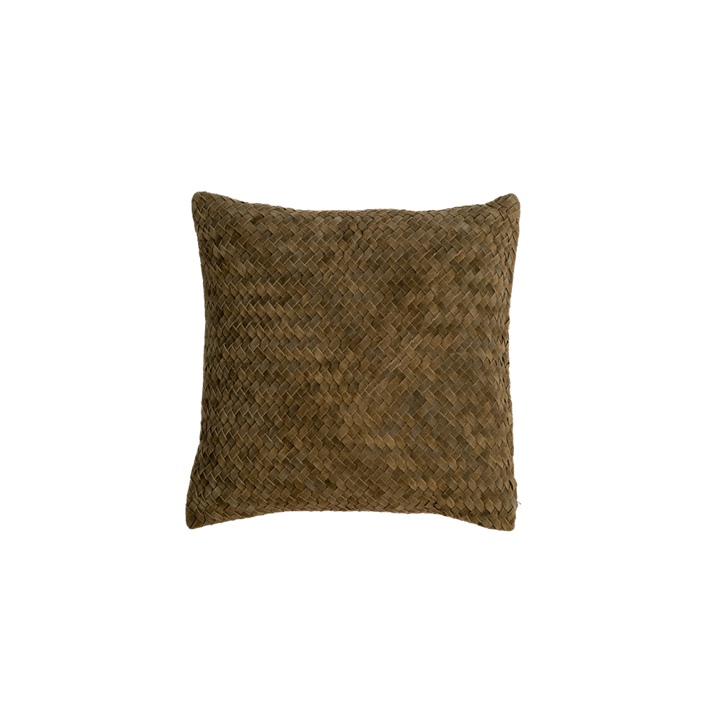 Chevron Suede Pillow – Olive