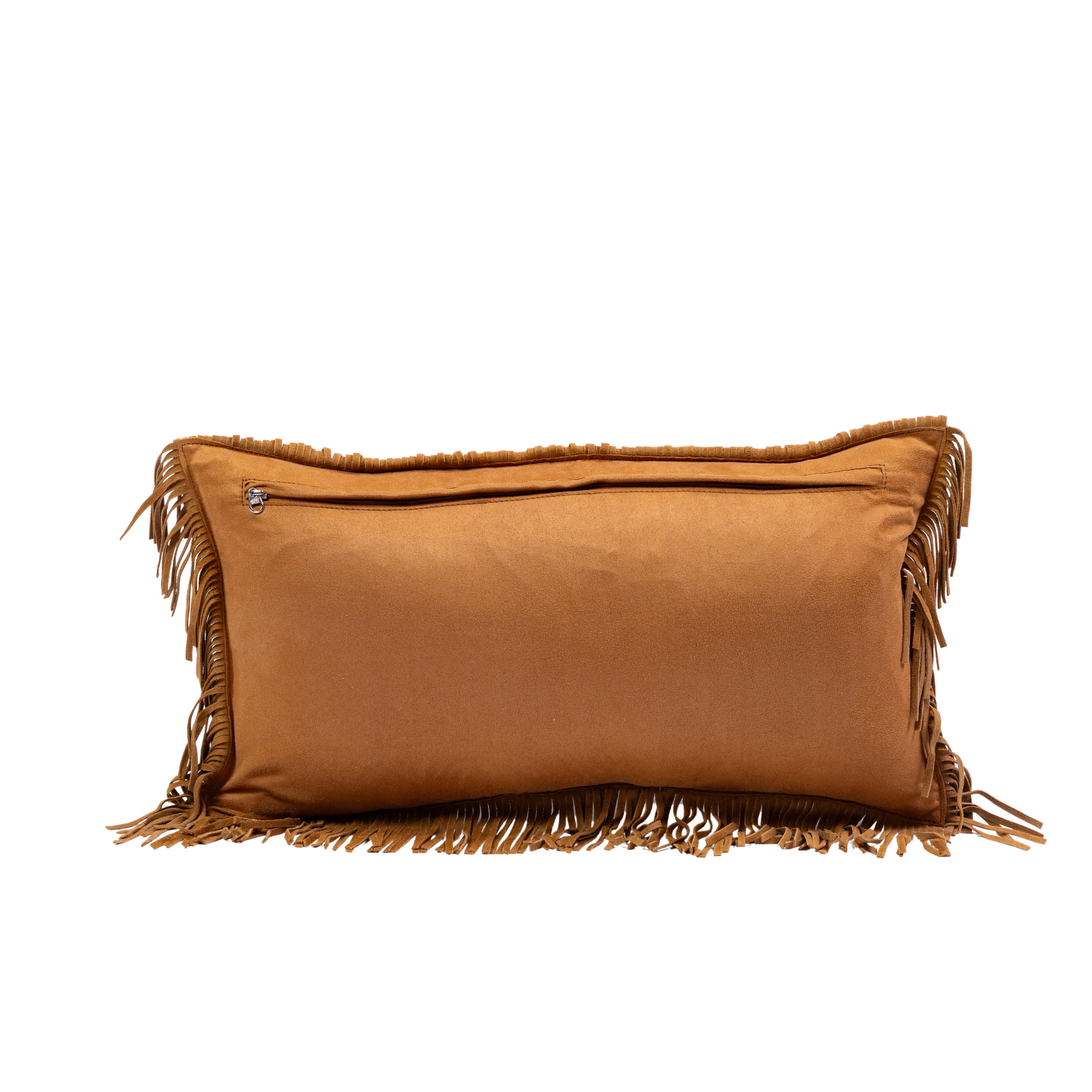 Pillow Lumbar Fringe Camel