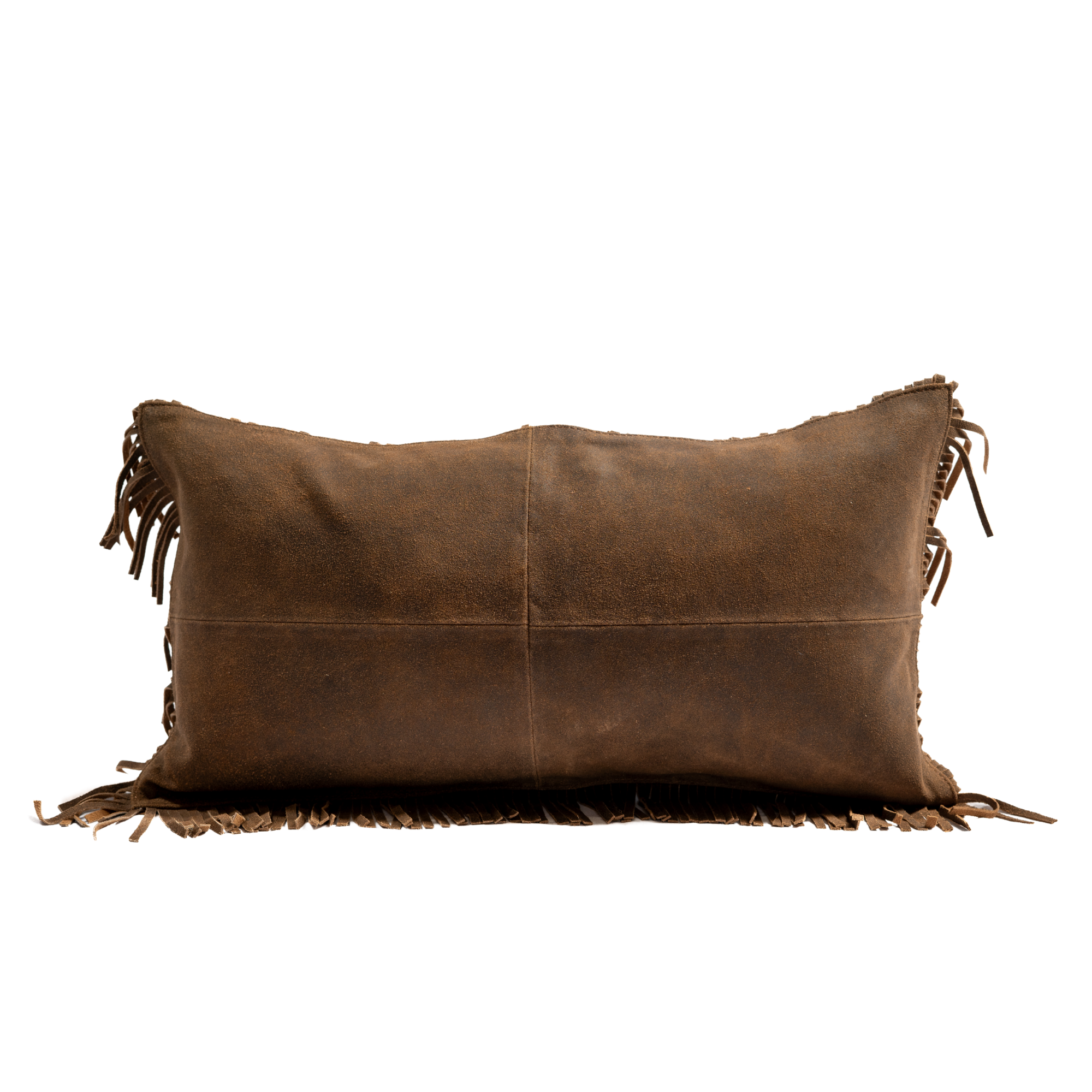 Pillow Lumbar Fringe Vintage Leather