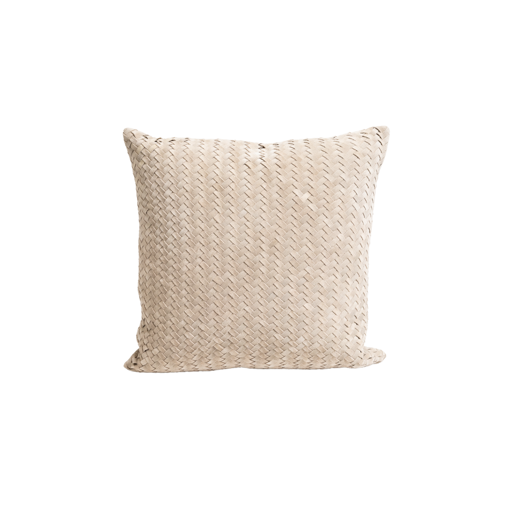 Chevron Suede Pillow – Bone