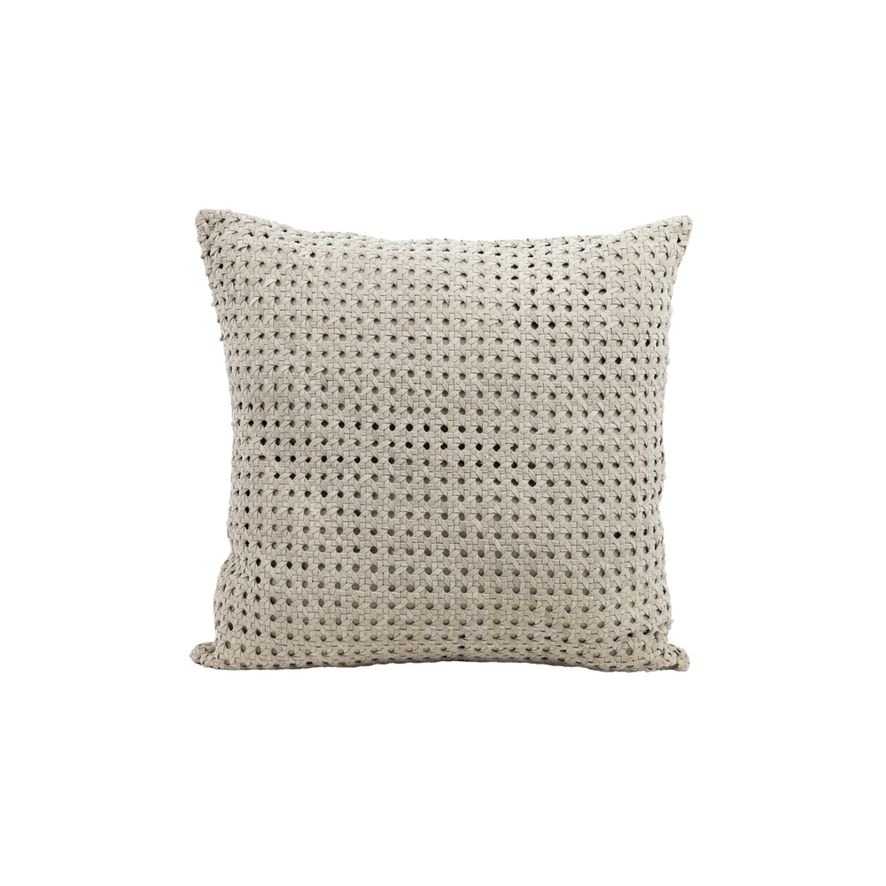 Rattan Suede Pillow –  Bone