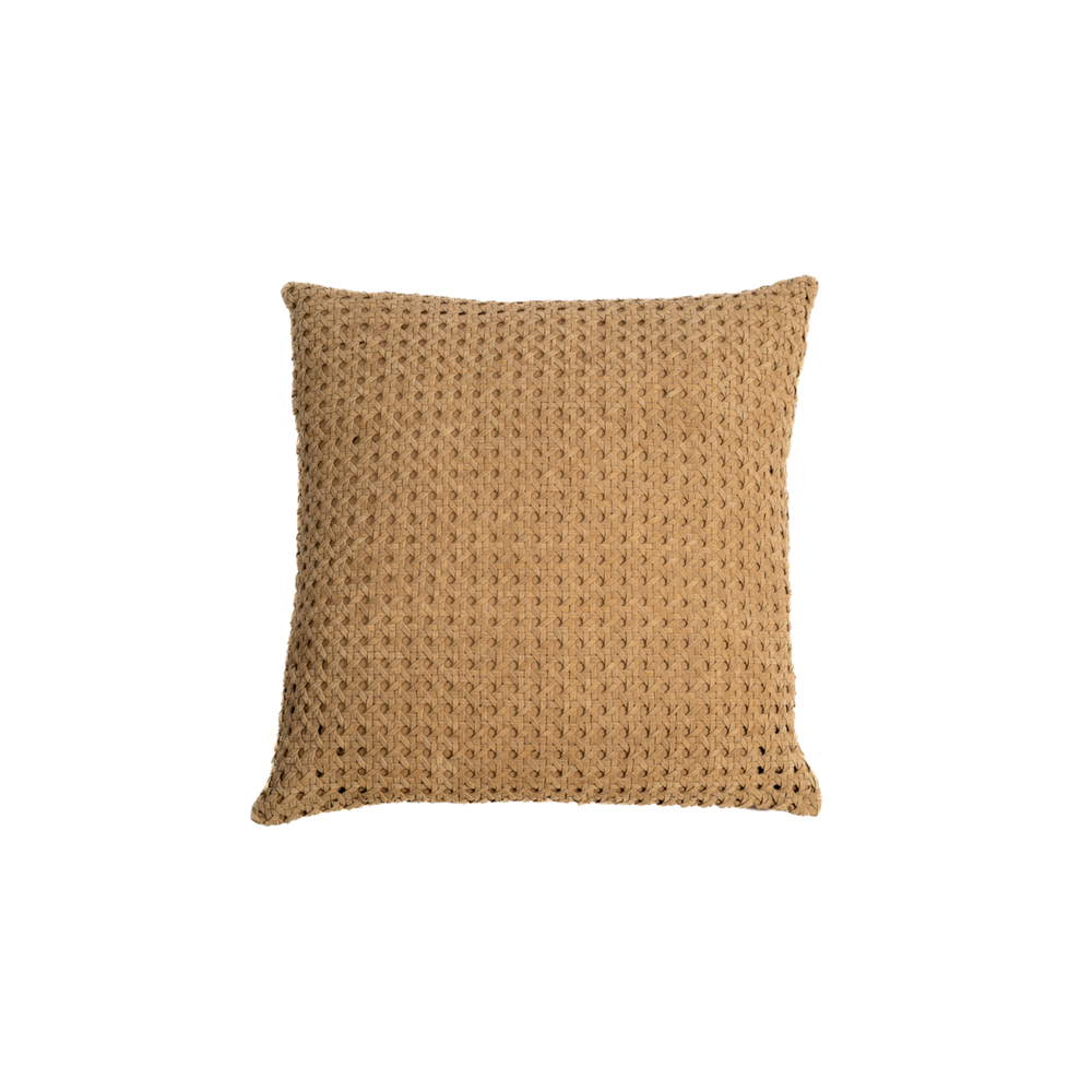 Rattan Suede Pillow –  Taupe