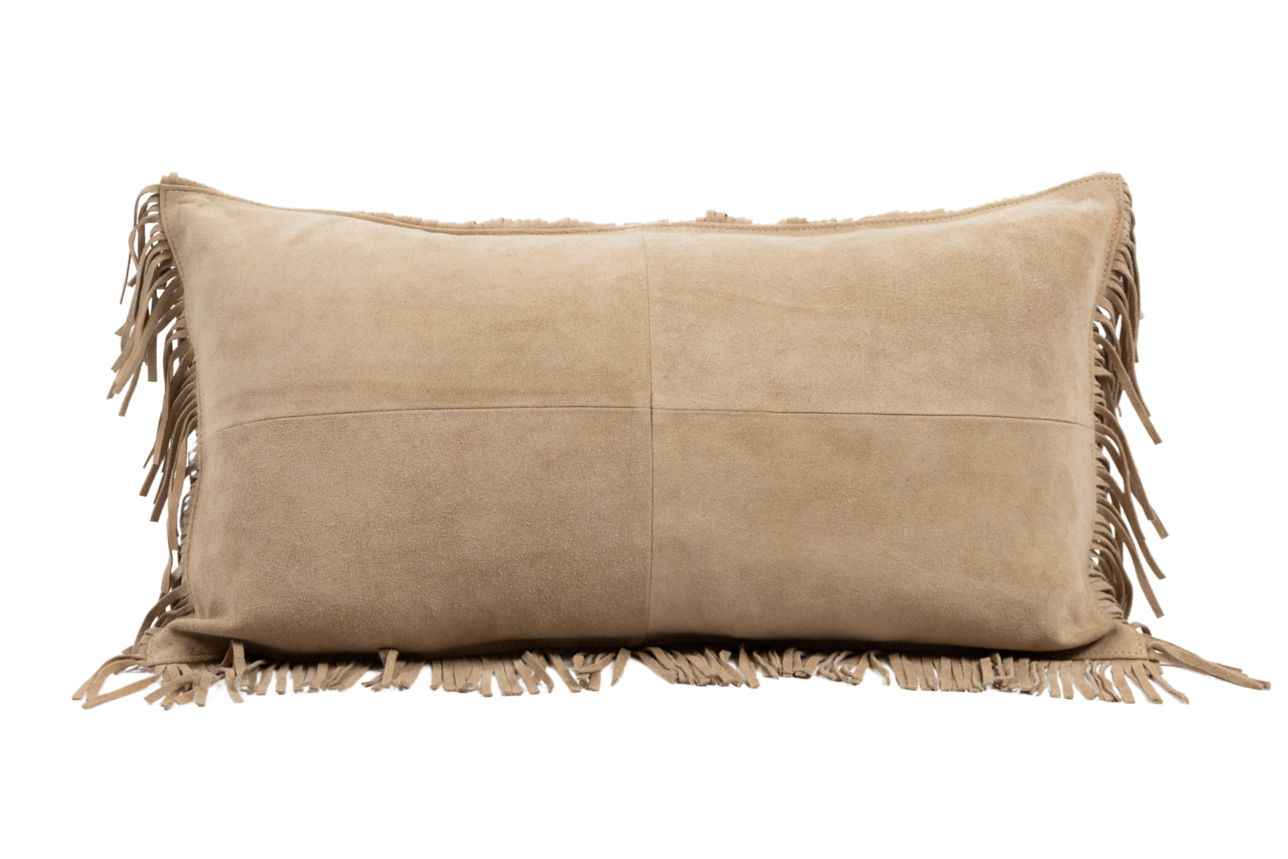 Pillow Lumbar Fringe Taupe