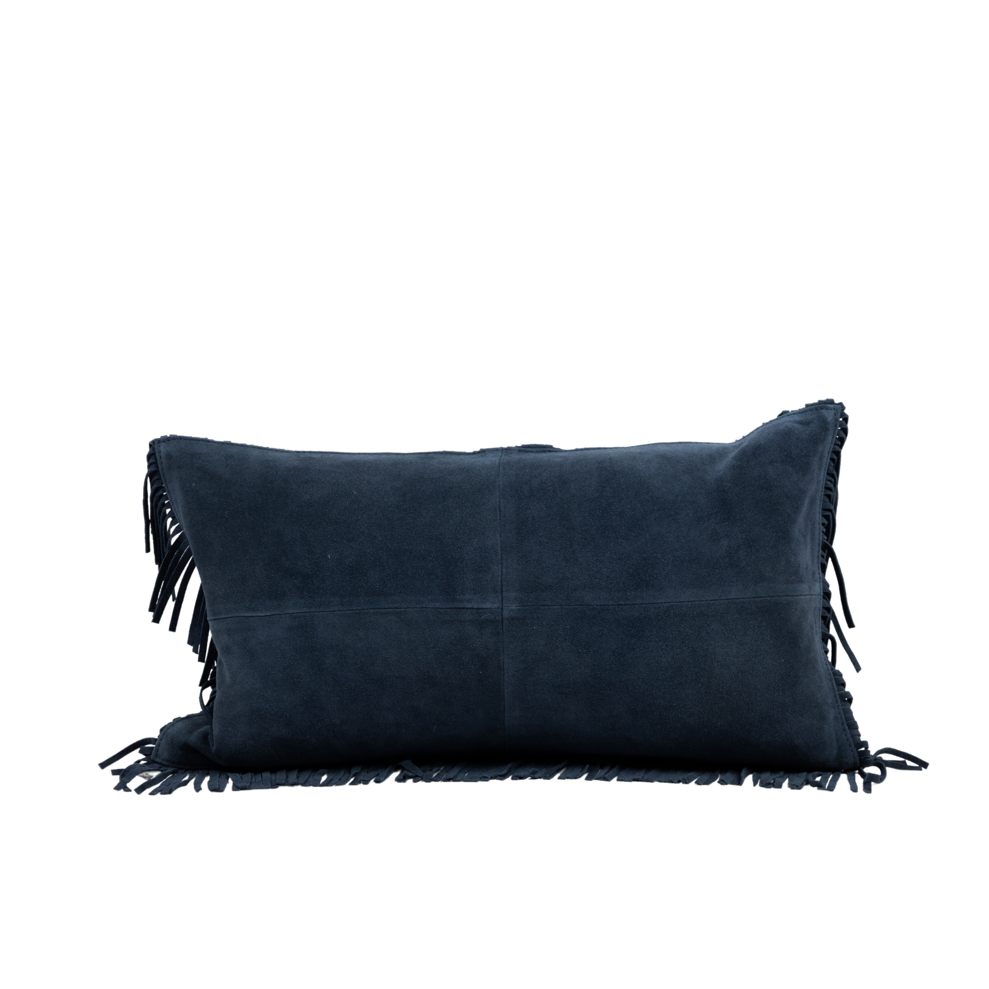 Pillow Lumbar Fringe Navy