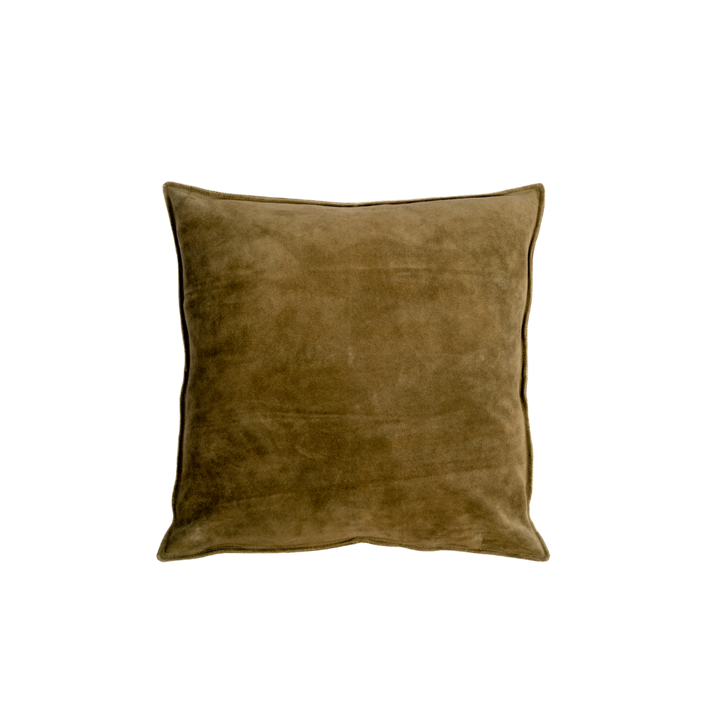 Solid Suede Pillow – Olive