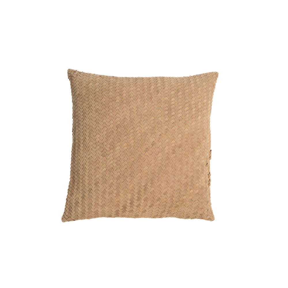 Chevron Suede Pillow – Camel