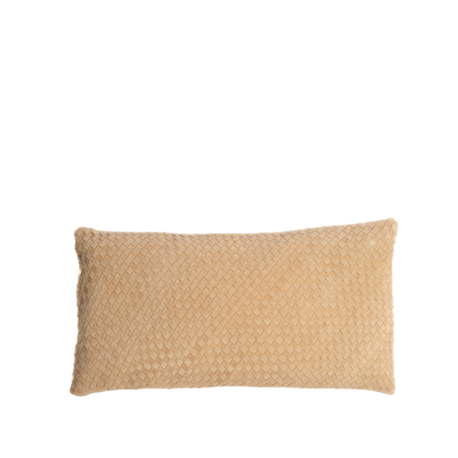 Waffle suede lumbar pillow in bone by LUZIA