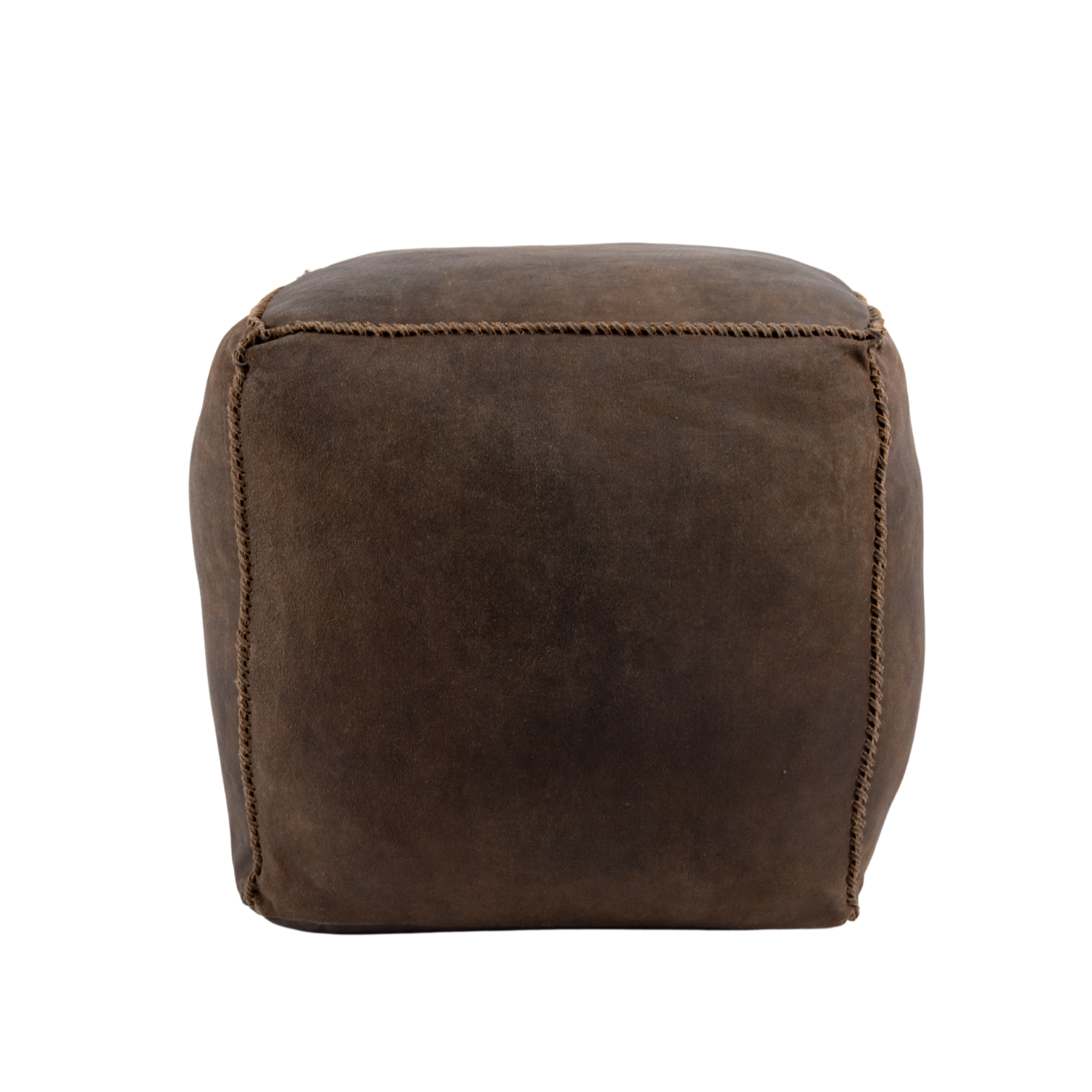 Pouf Handstiched Vintage Leather