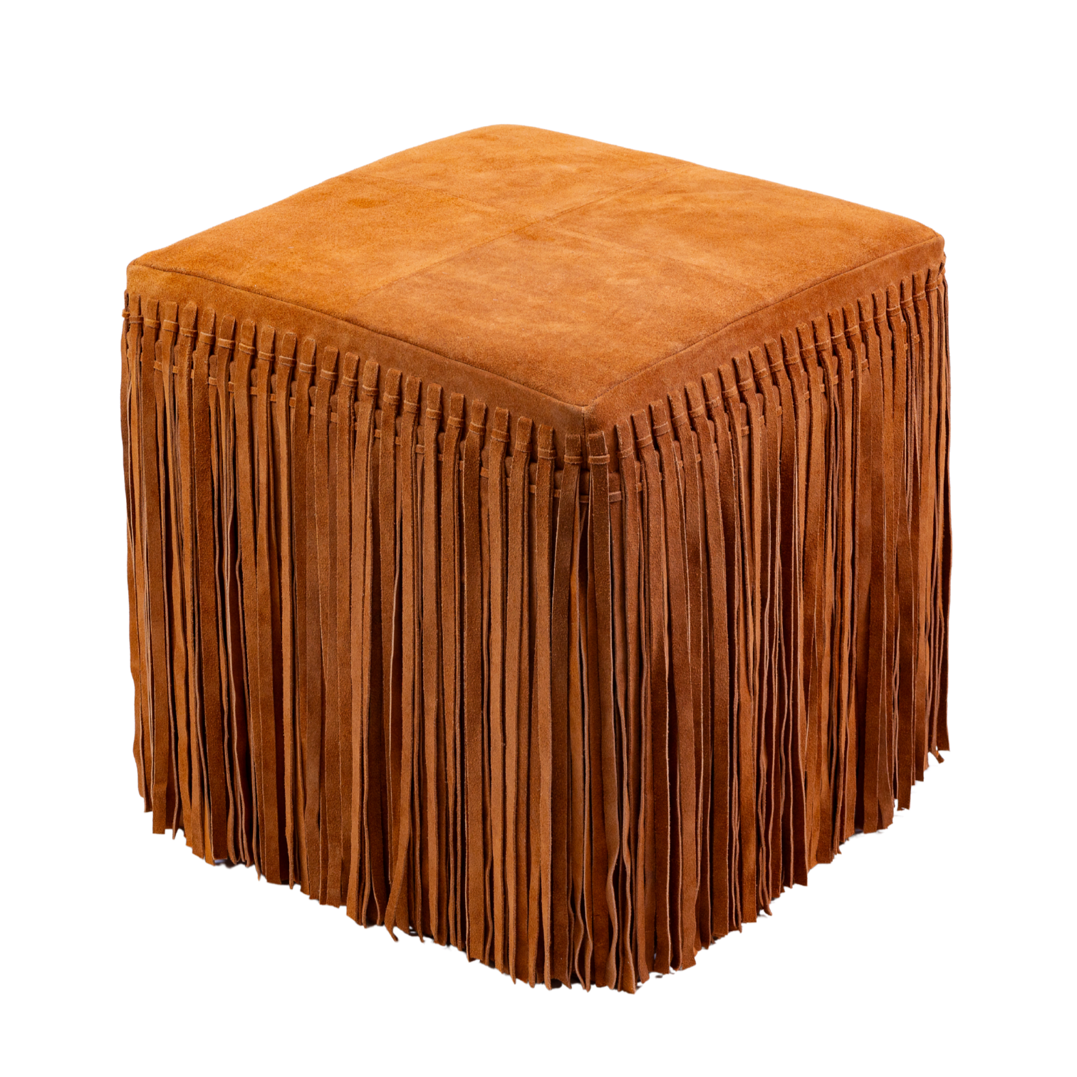 Ottoman Square Fringe Cognac