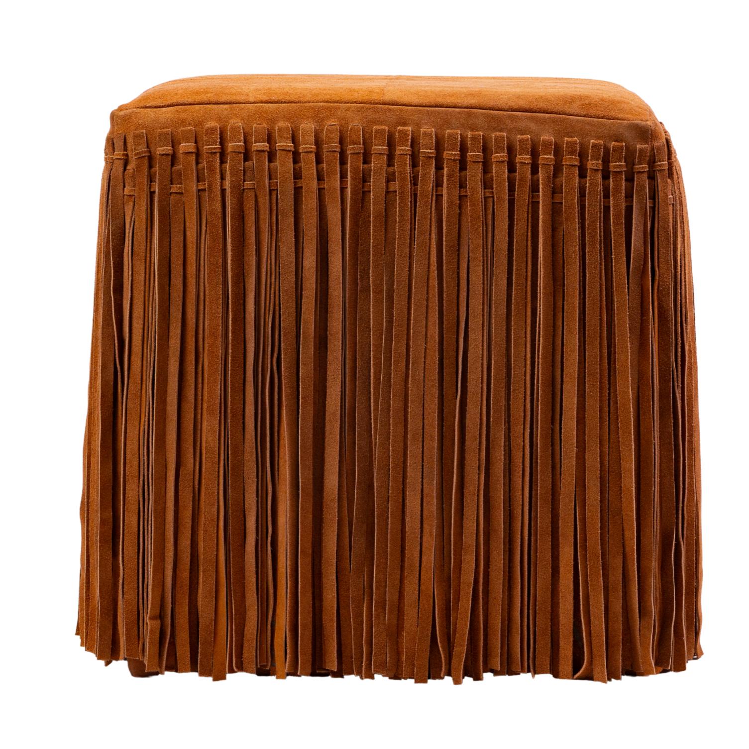 Ottoman Square Fringe Cognac