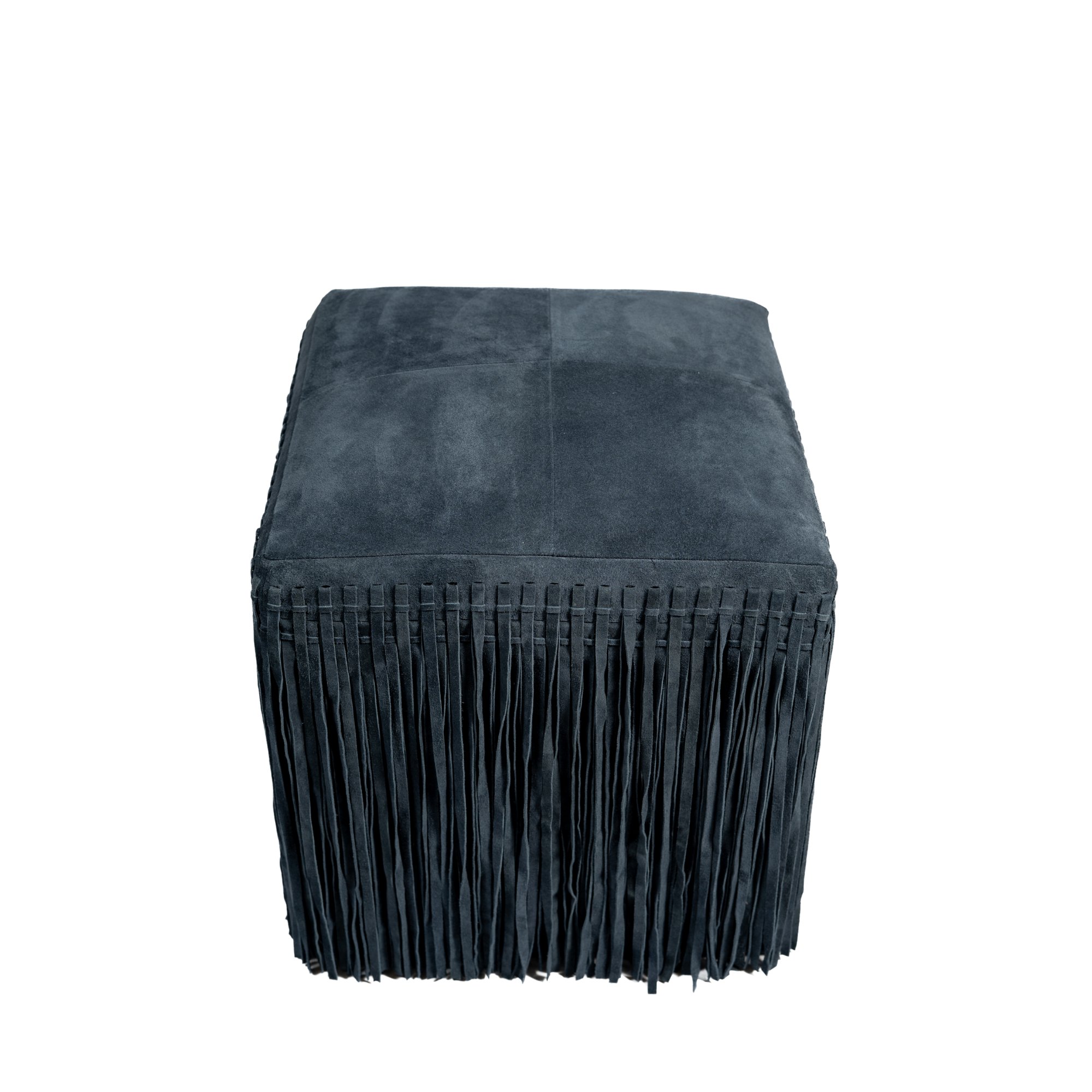 Ottoman Square Fringe Navy