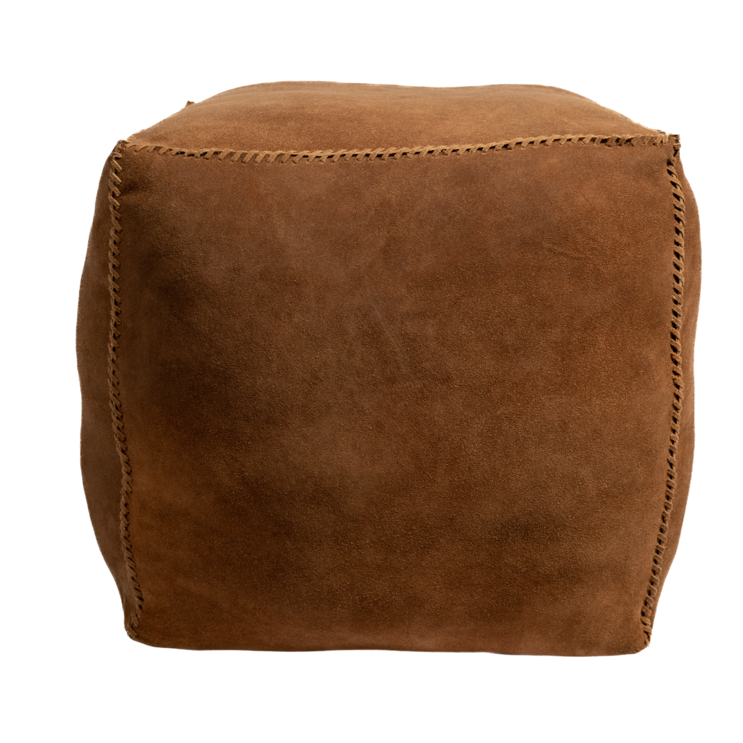 Pouf Handstiched Cognac