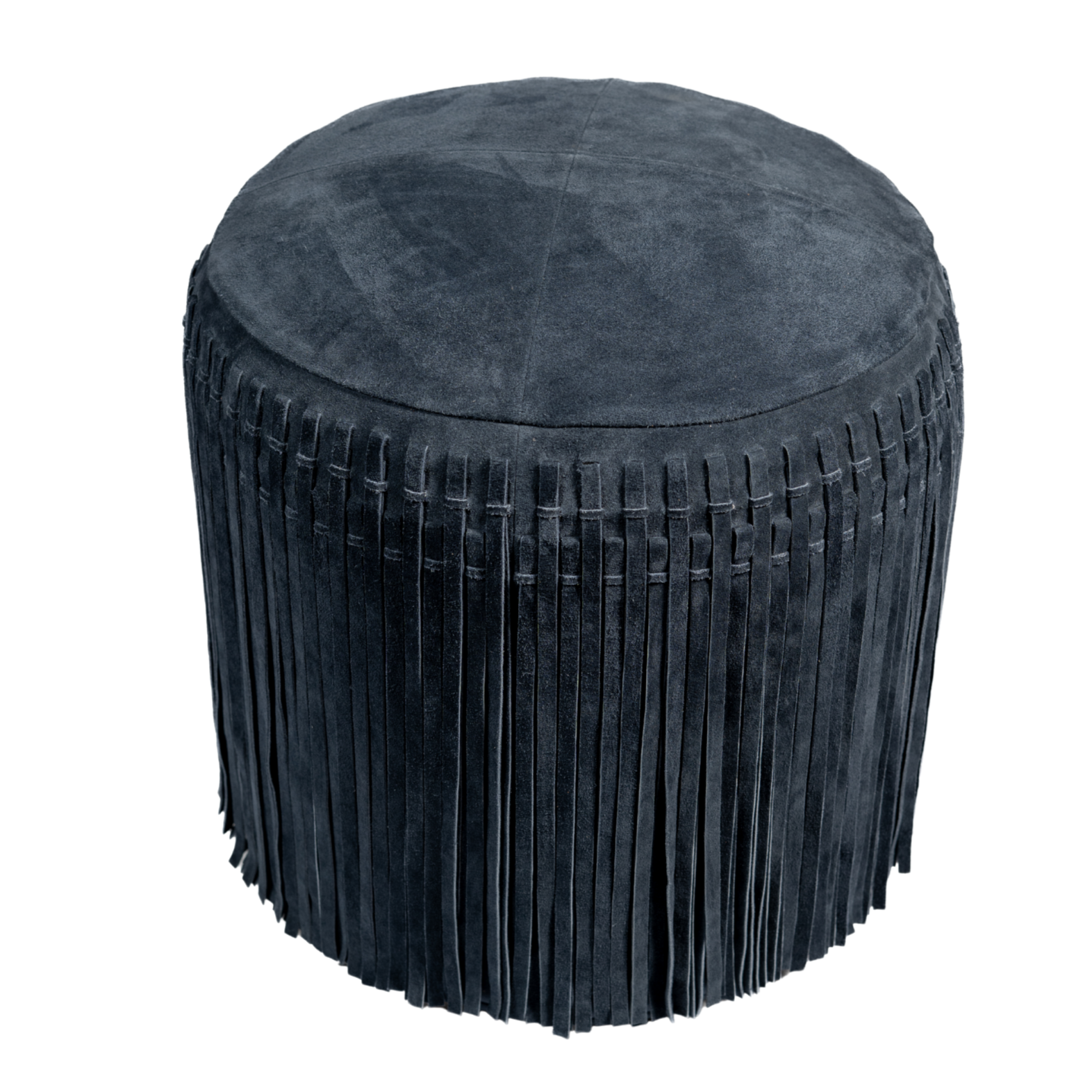 Pouf Round Fringe Navy