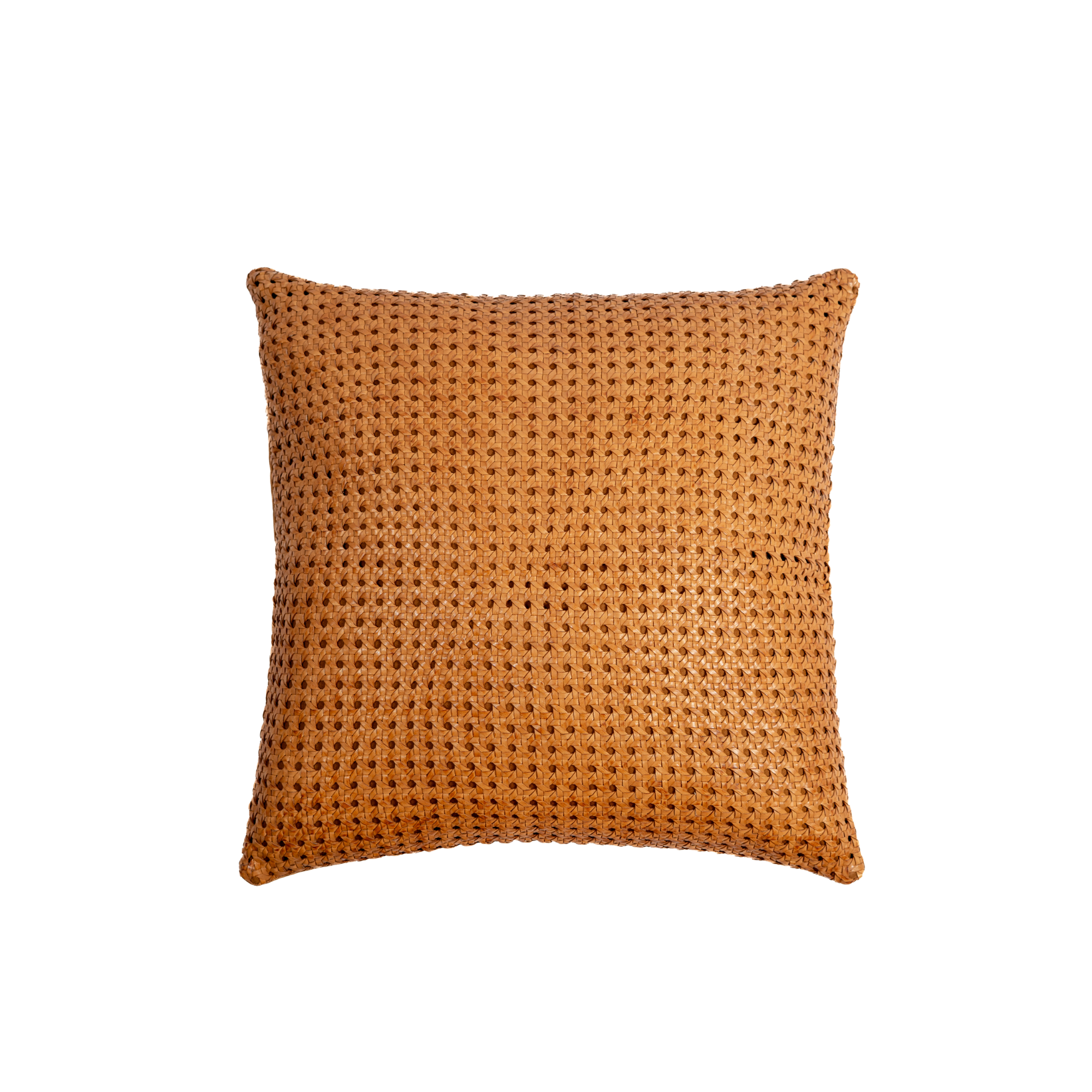 Pillow Rattan Leather Cognac