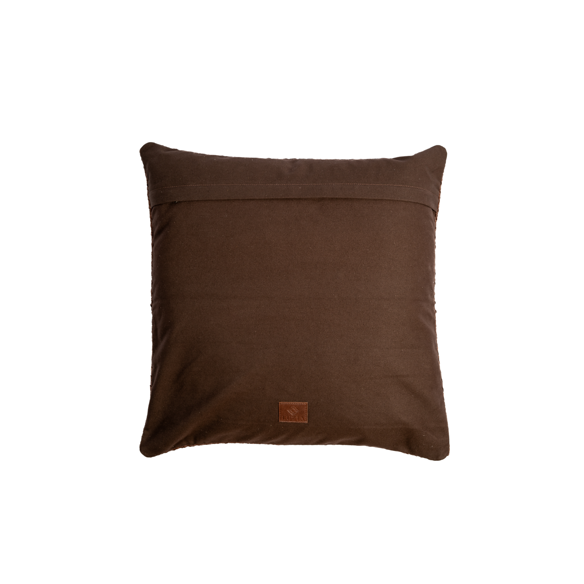 Pillow Rattan Leather Brown