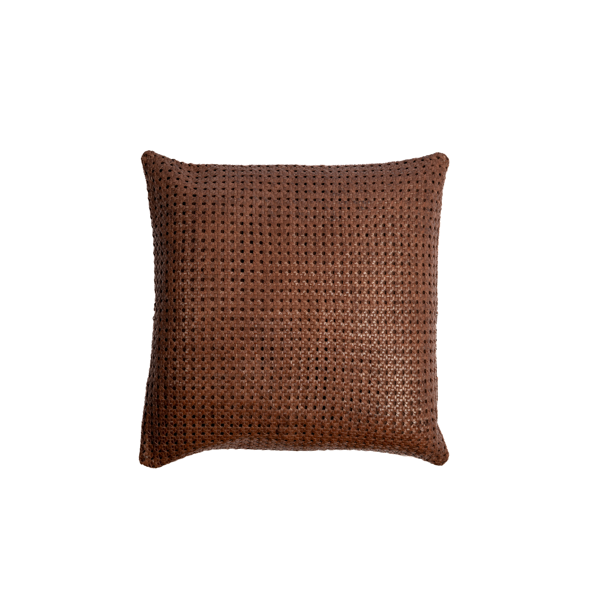 Pillow Rattan Leather Brown