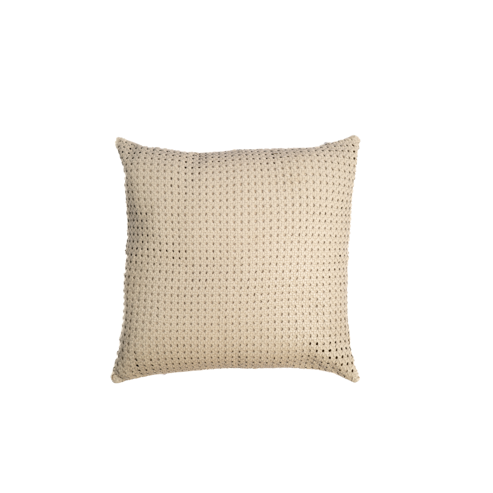 Rattan Leather Pillow 24” – Bone