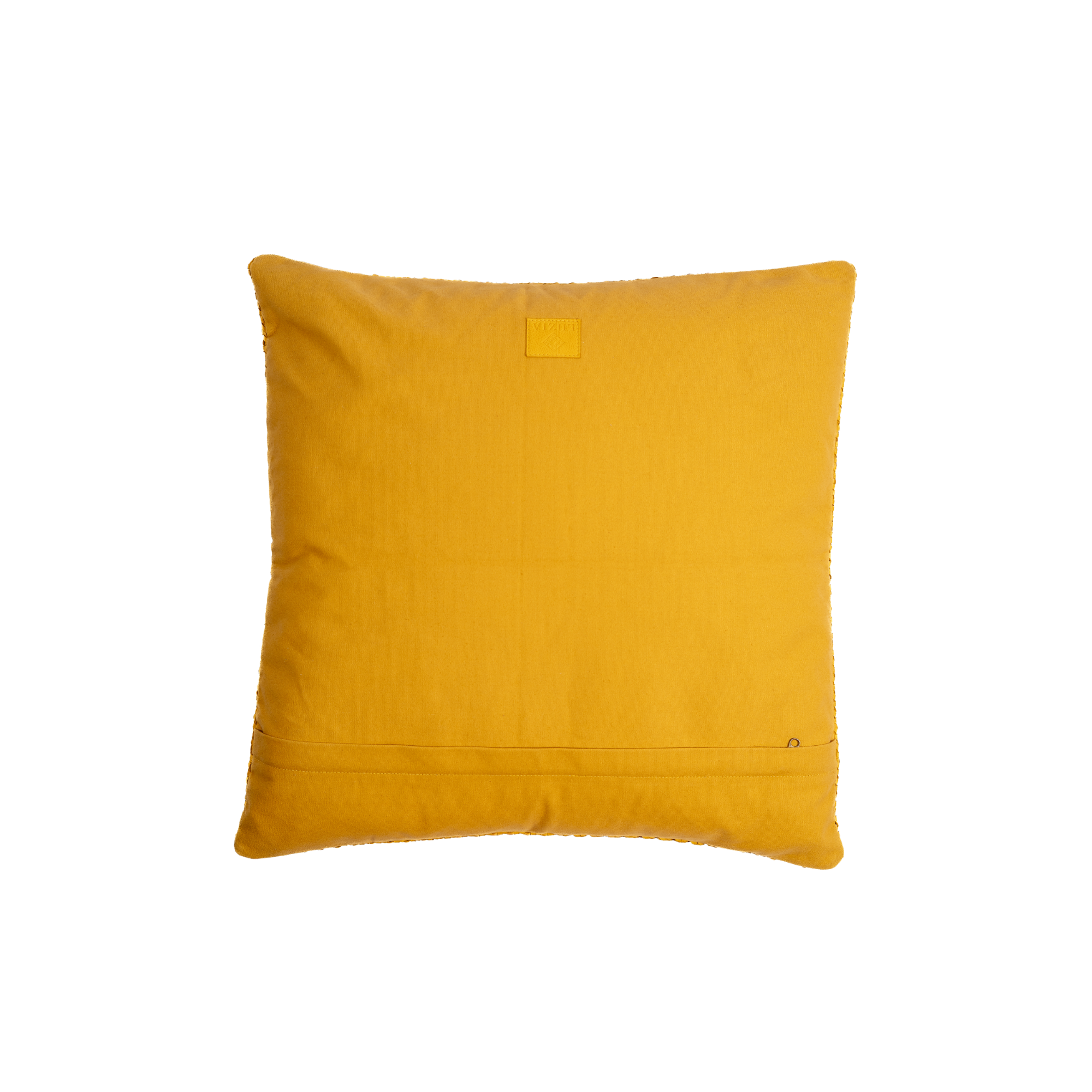 Pillow Rattan Leather Mustard
