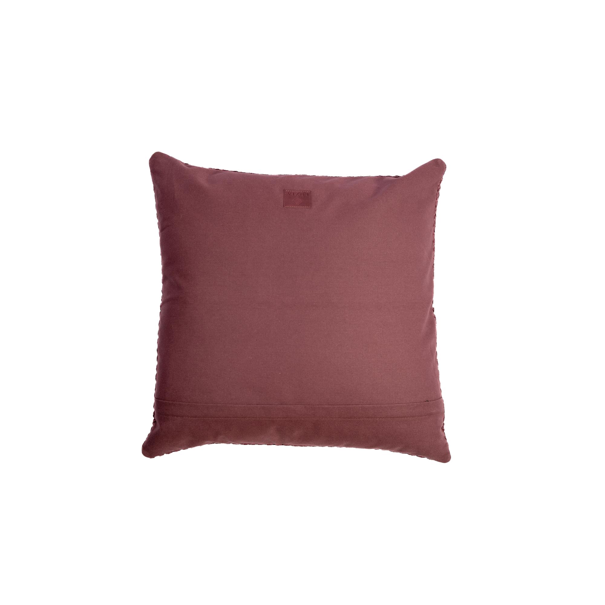 Pillow Rattan Leather Burgundy