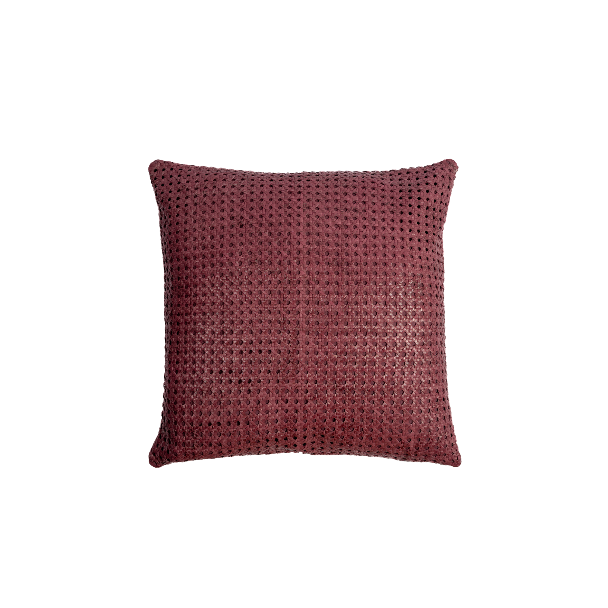 Pillow Rattan Leather Burgundy